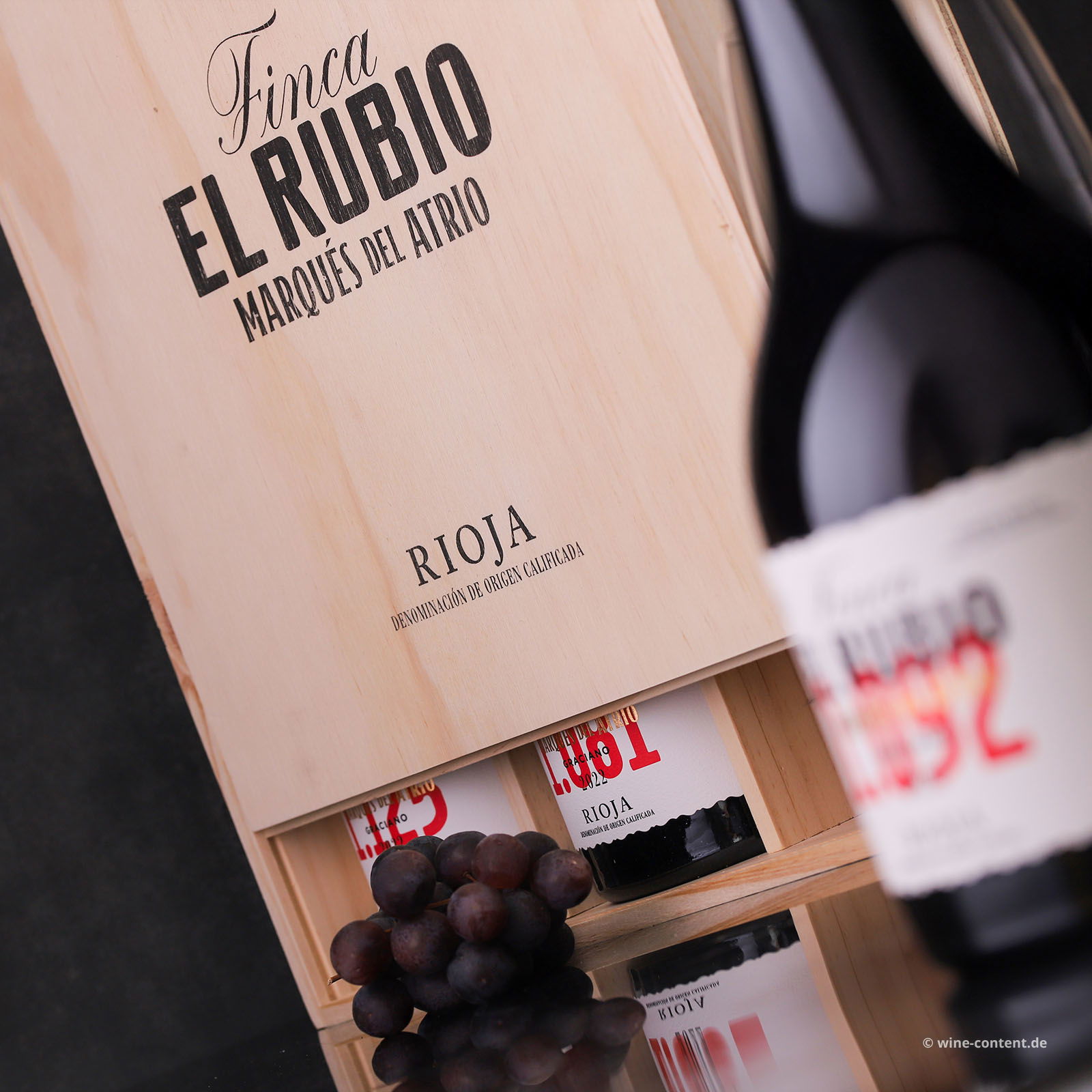3er-Holzkiste Rioja 2022 Finca el Rubio