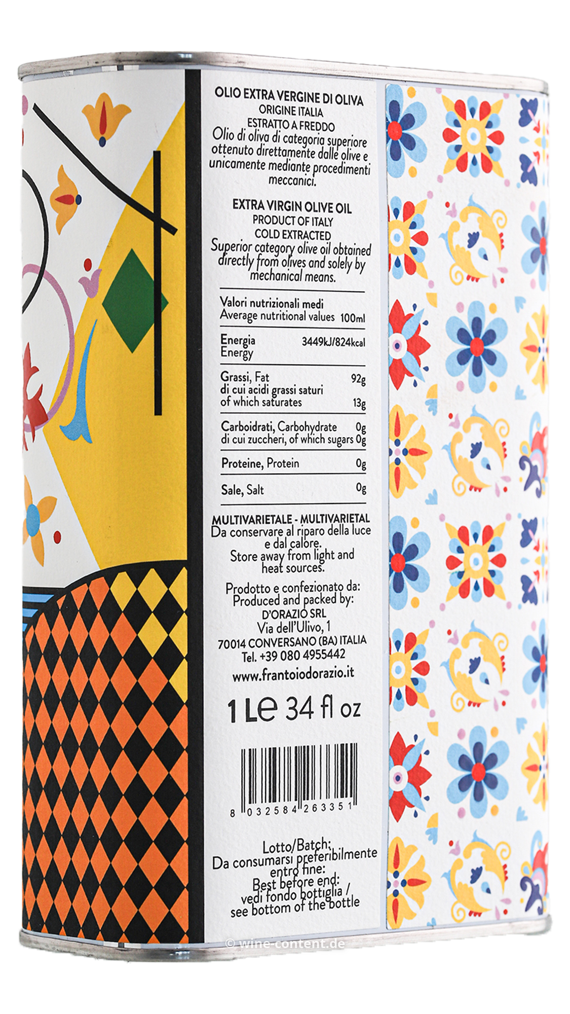 1 L Olivenöl Extra Vergine Dorazia