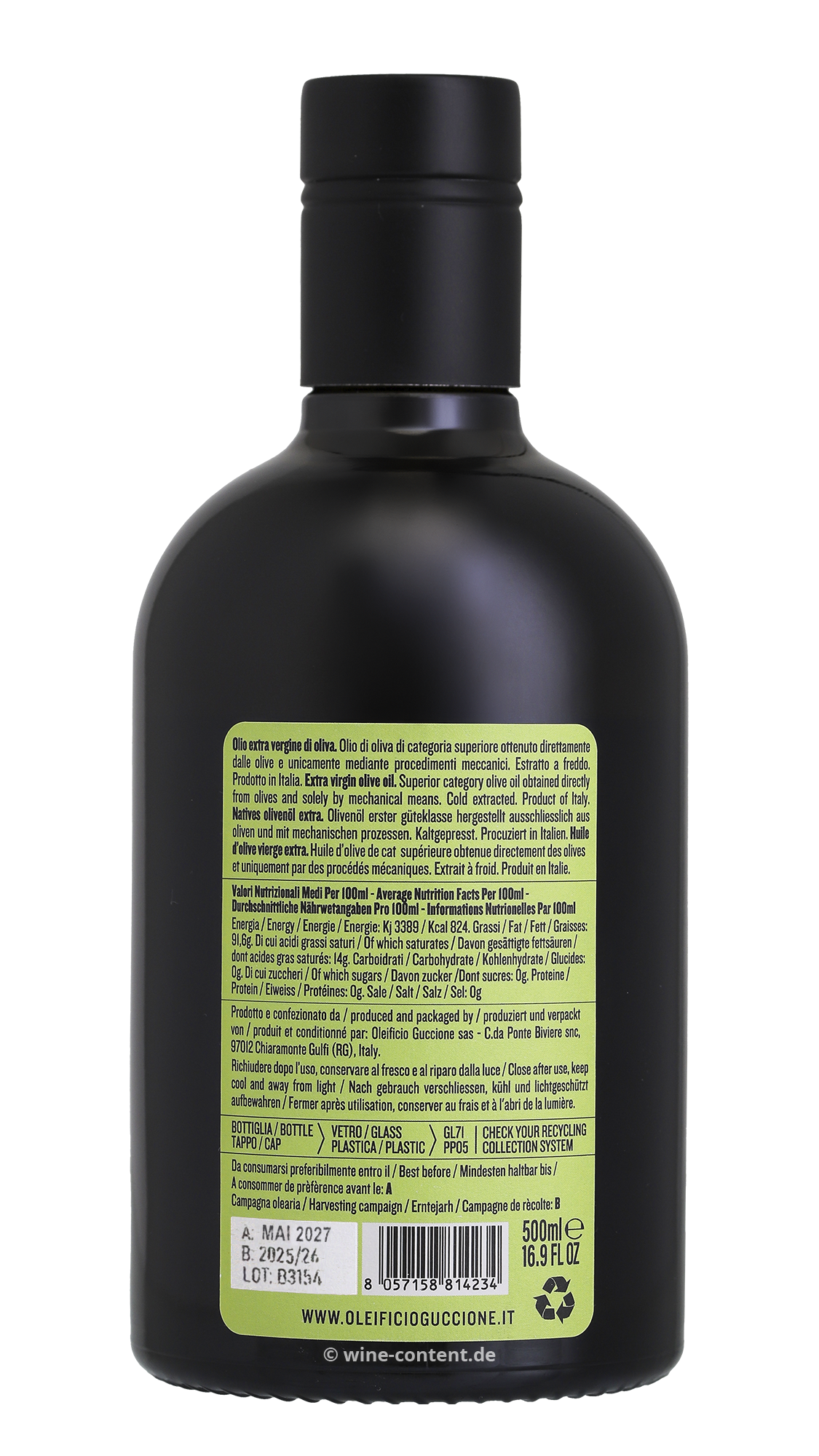 0,5 L Olivenöl Extra Vergine 2025 Fruttato Medio