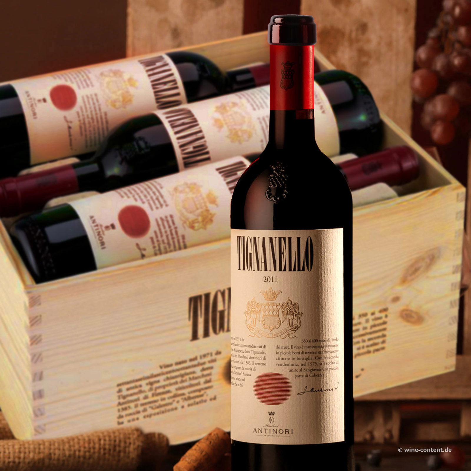 6er-Holzkiste Tignanello 2011