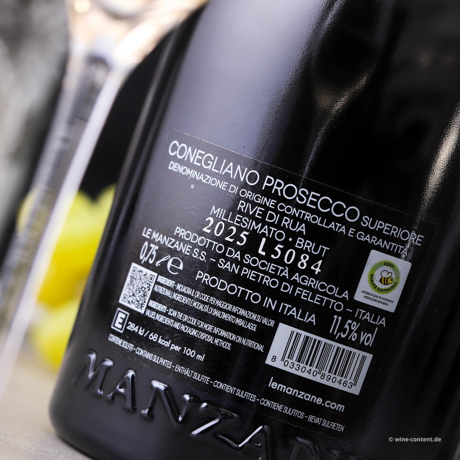 6er-Sparpaket Prosecco Superiore 2025 Rive di Rua Springo Black Brut