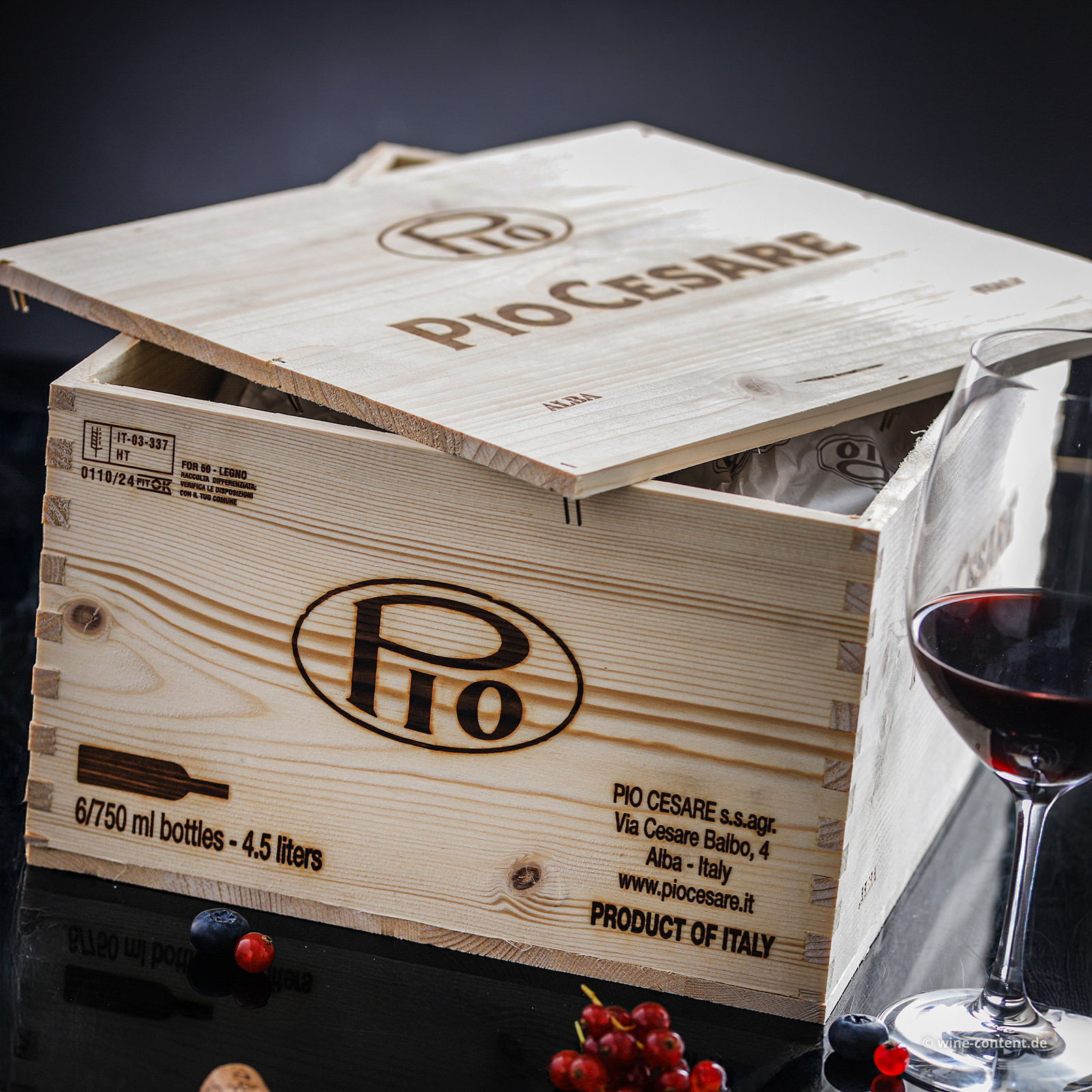 6er-Holzkiste Barolo 2021 Ornato