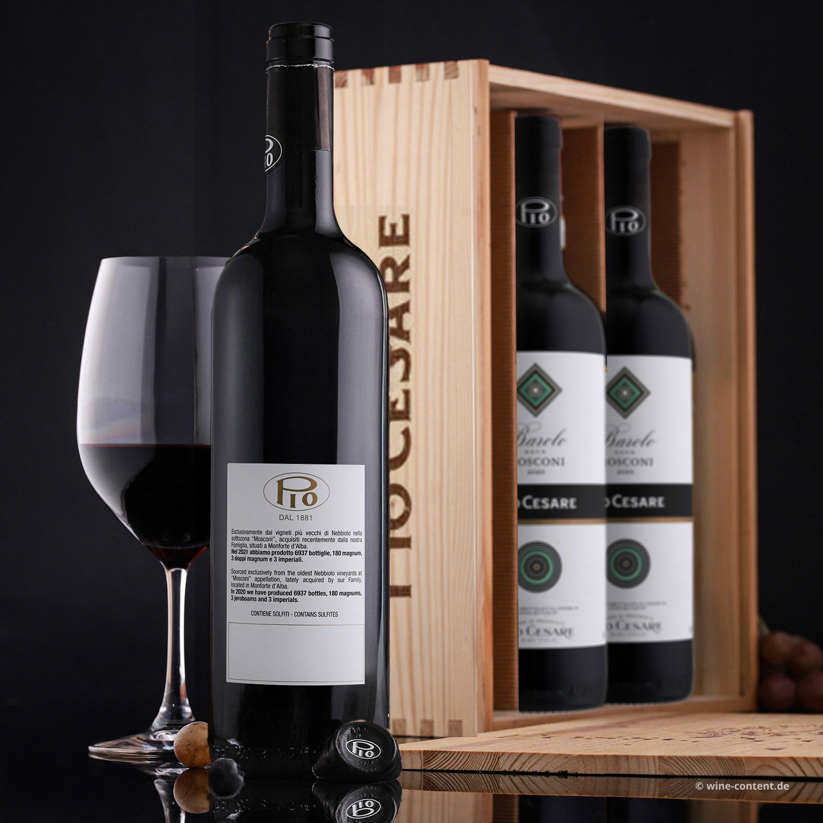 3er-Holzkiste Barolo 2021 Mosconi