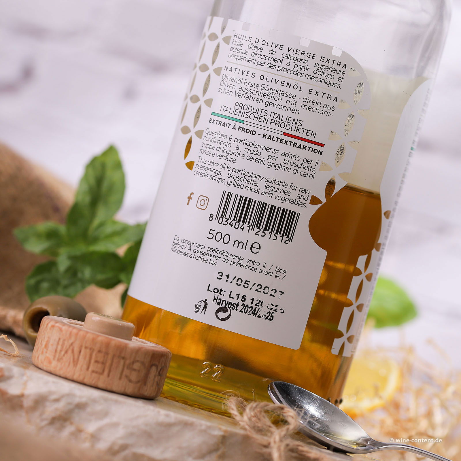 0,5 L Olivenöl Extra Vergine Early Harvest 2025 fior d'o