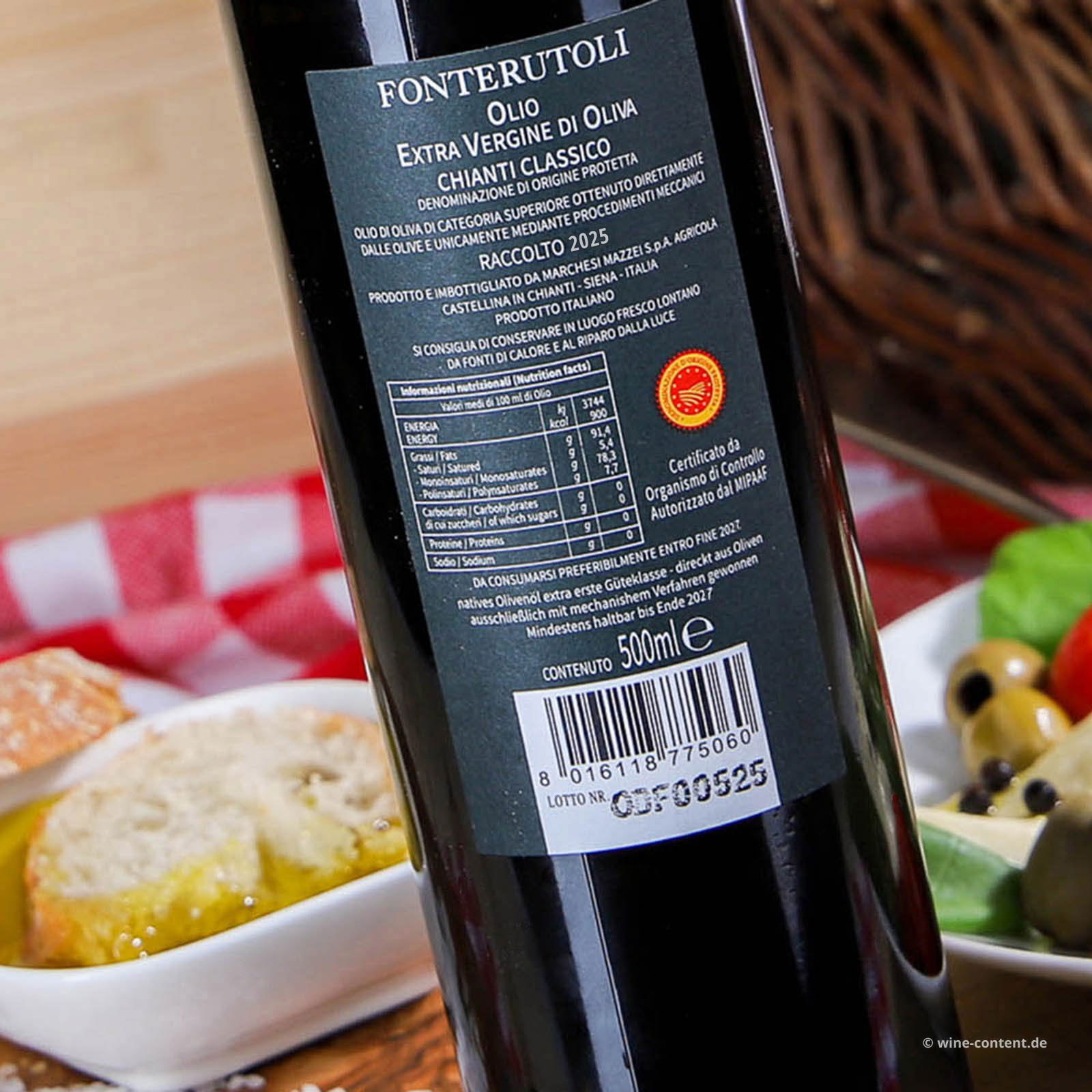 0,5 L Olivenöl Extra Vergine Chianti Classico 2025 Fonterutoli