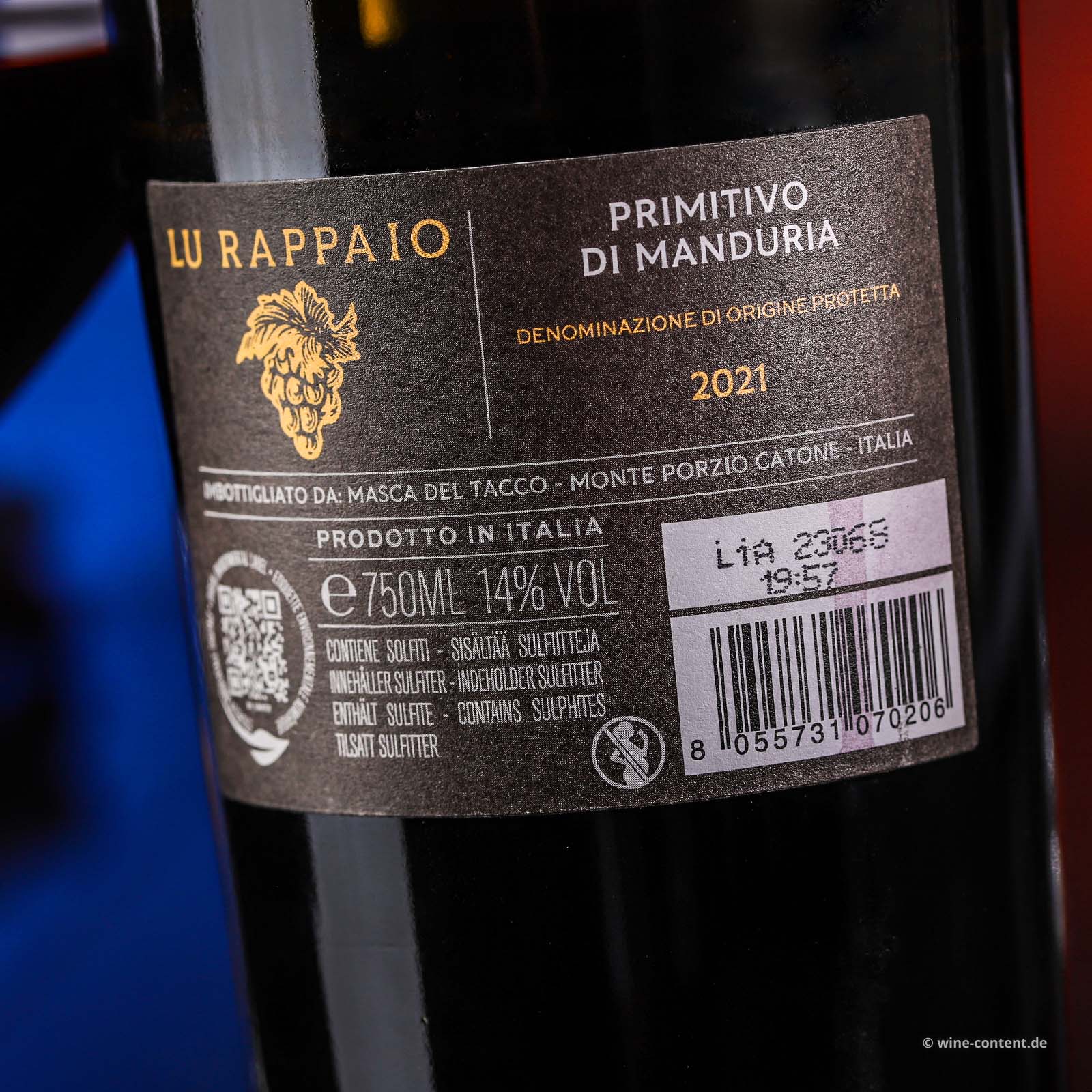 9er-Sparpaket Primitivo di Manduria 2021 Lu Rappaio