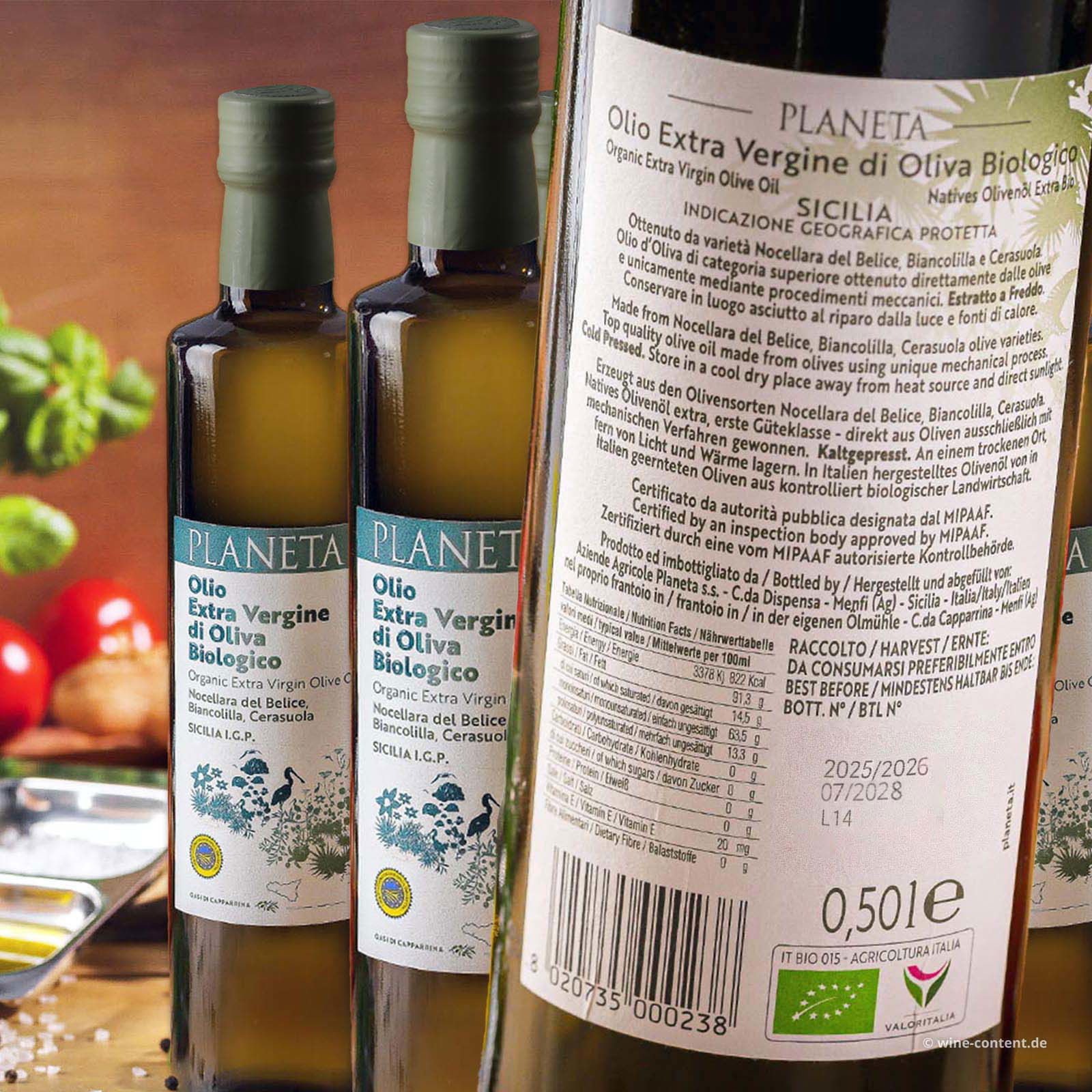 6er-Sparpaket 0,5 L Olivenöl Extra Vergine Sicilia 2025 Bio