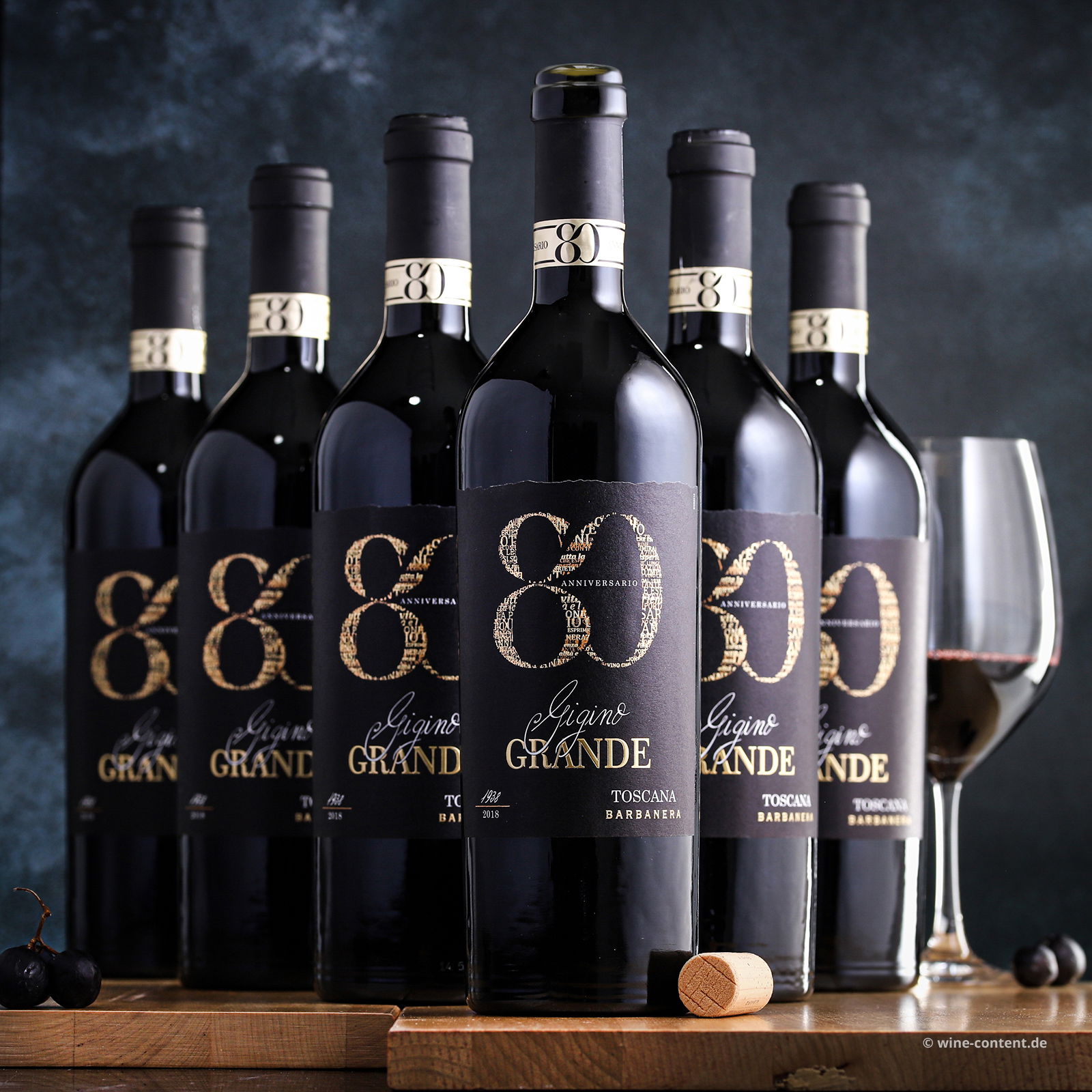 6er-Sparpaket Gigino Grande Rosso 2019 Anniversario 80