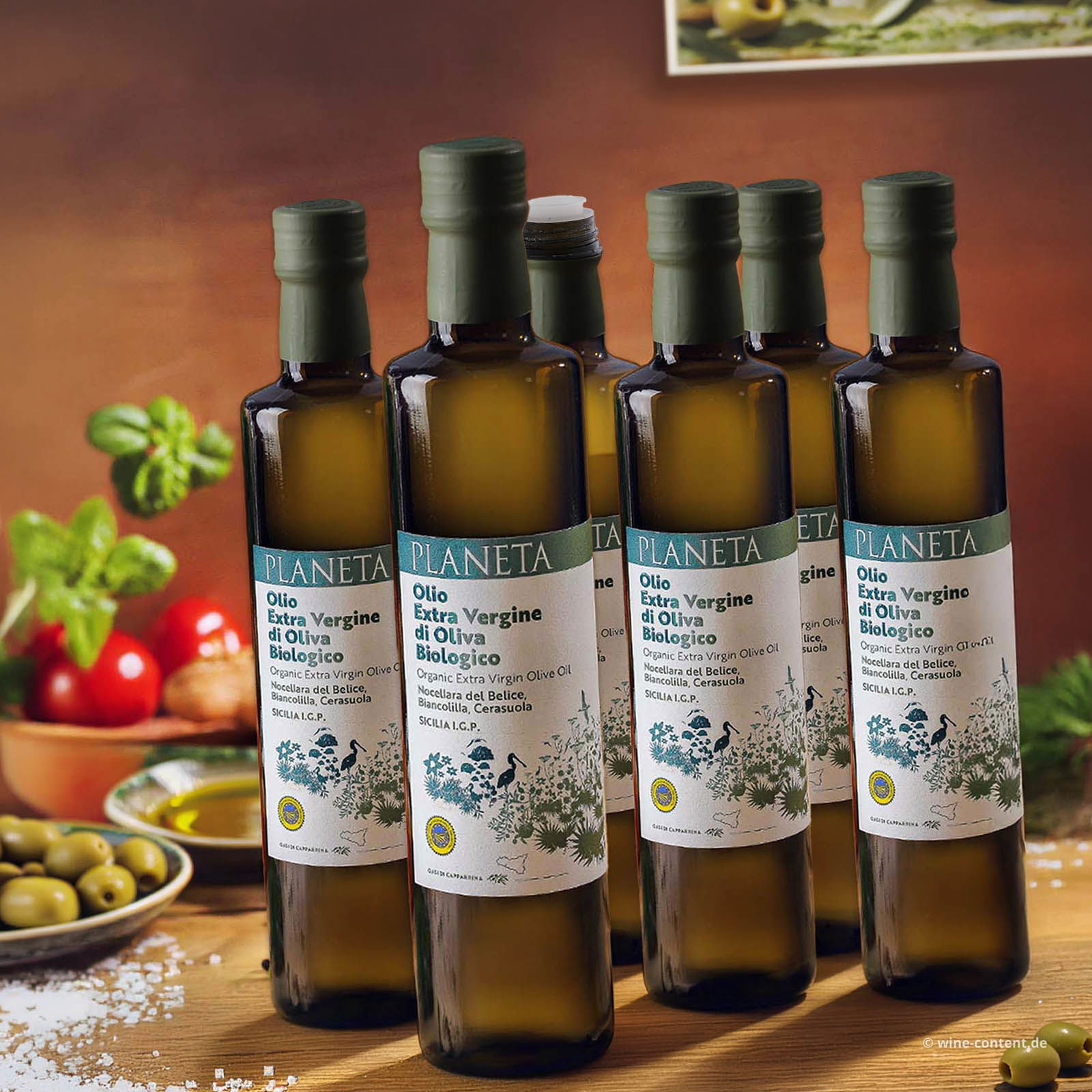 6er-Sparpaket 0,5 L Olivenöl Extra Vergine Sicilia 2025 Bio
