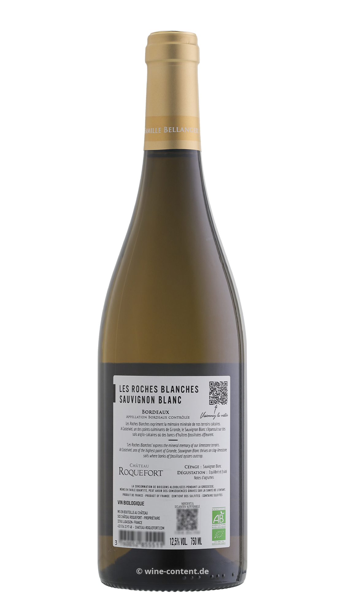 Sauvignon Blanc 2025 Les Roches Blanches Bio