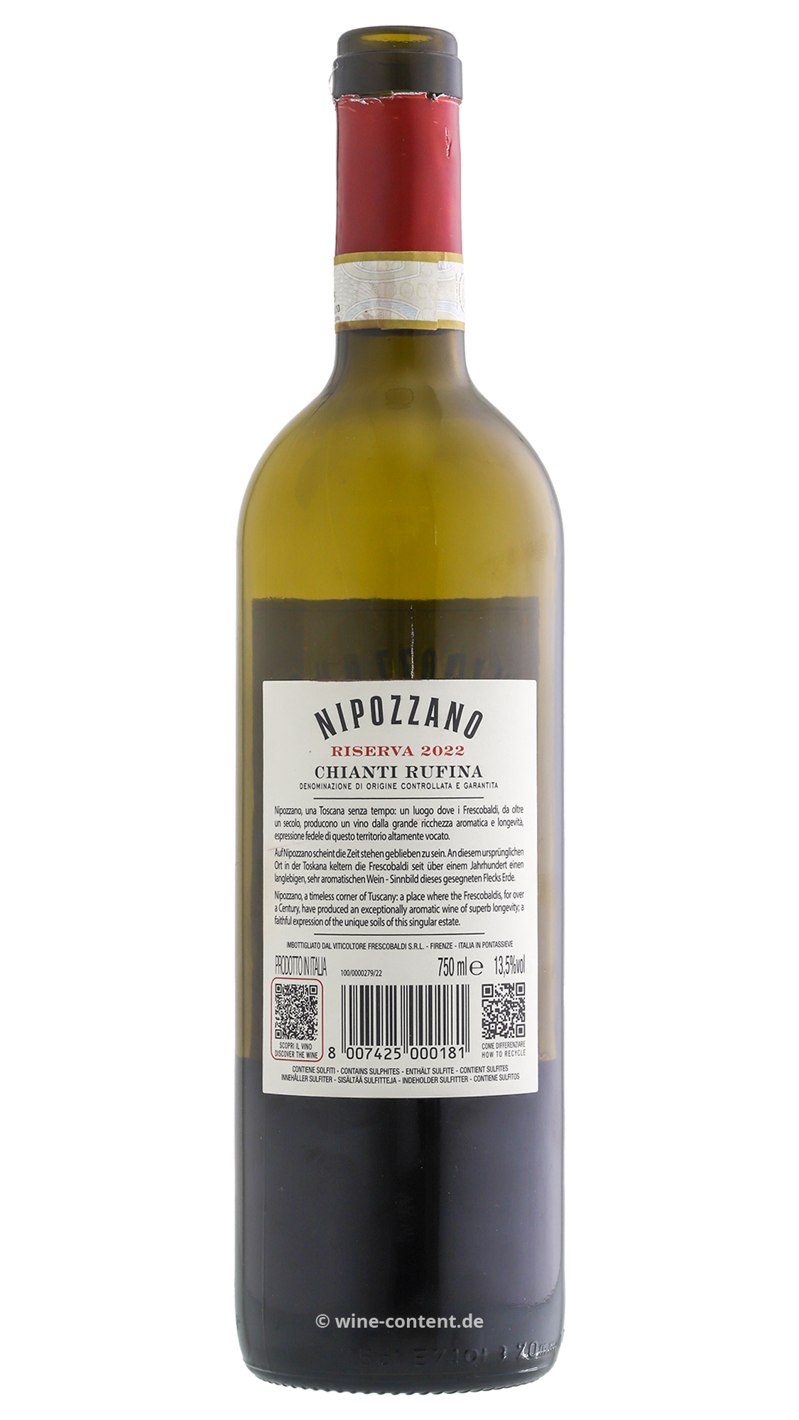 6er-Sparpaket Chianti Rufina Riserva 2022 Nipozzano