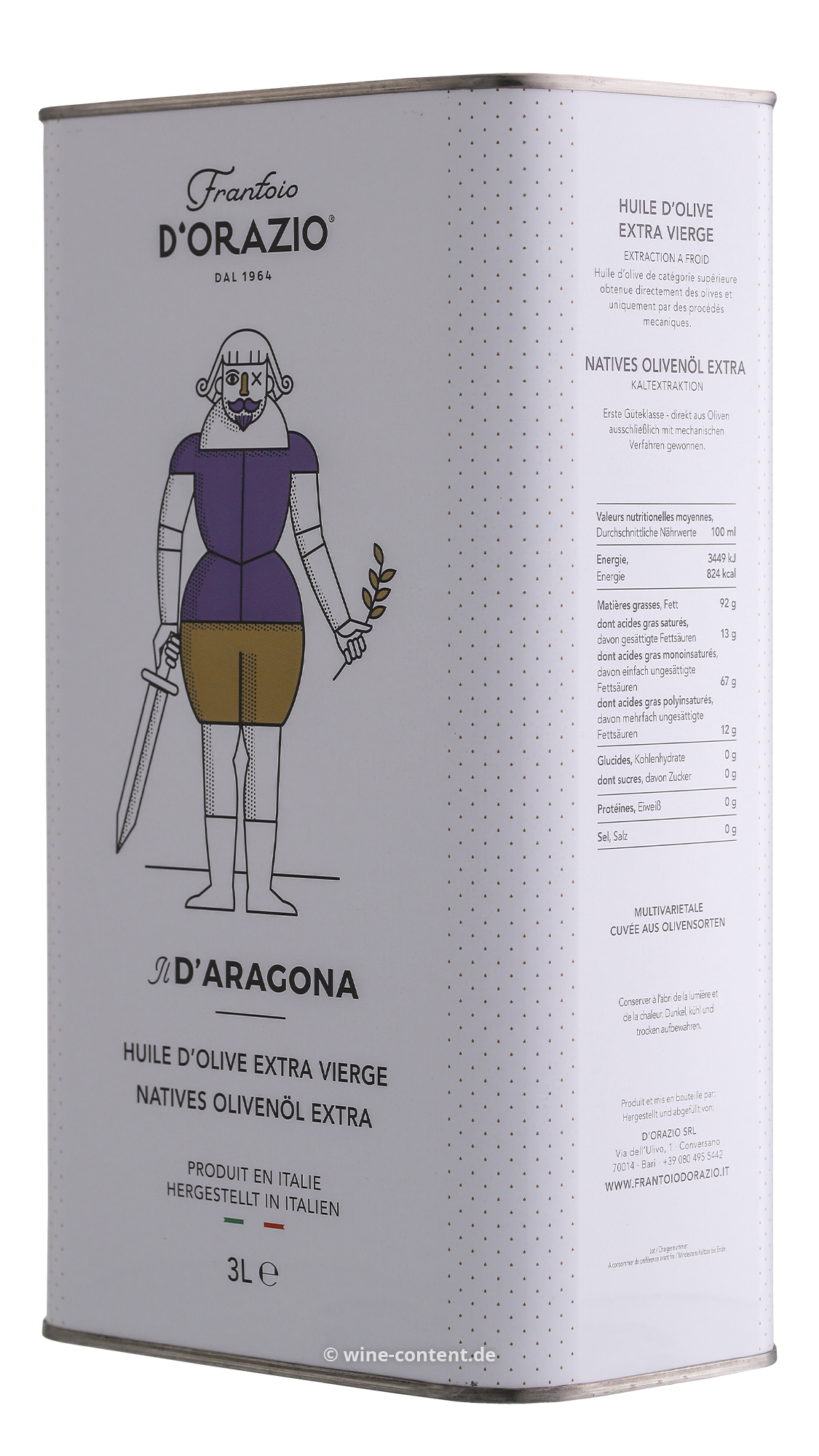 3 L Olivenöl Extra Vergine Il D'Aragona Kanister