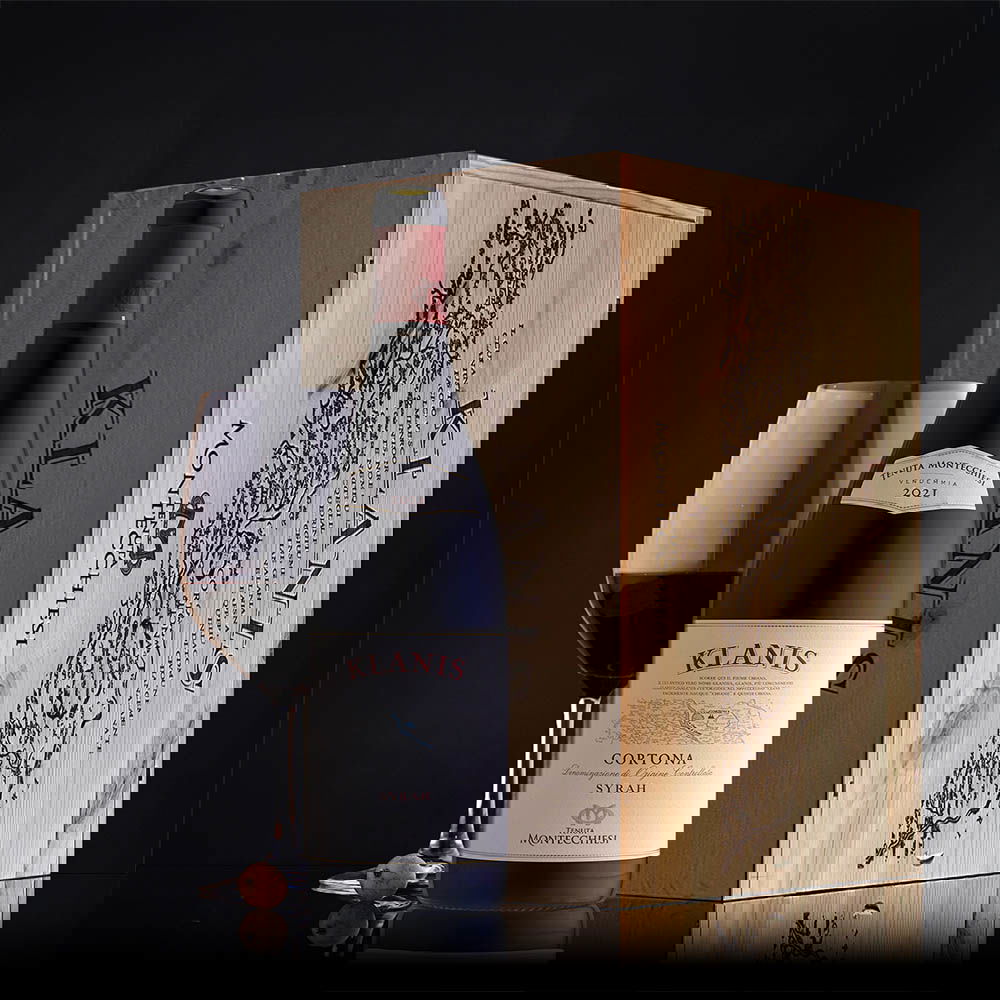 6er-Holzkiste Syrah Cortona 2021 Tenuta Montecchiesi Klanis 6er-Holzkiste Syrah Cortona 2021 Tenuta Montecchiesi Klanis