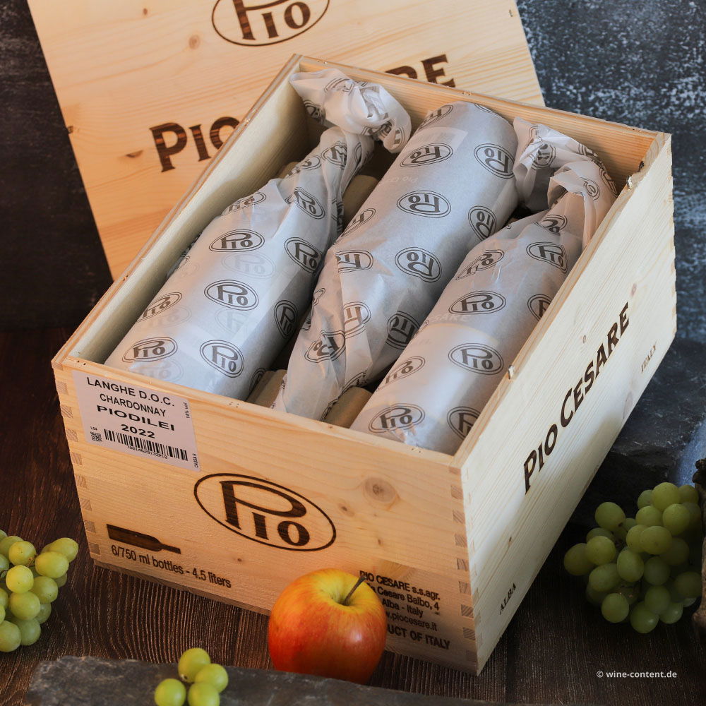 6er-Holzkiste Chardonnay 2022 Piodilei