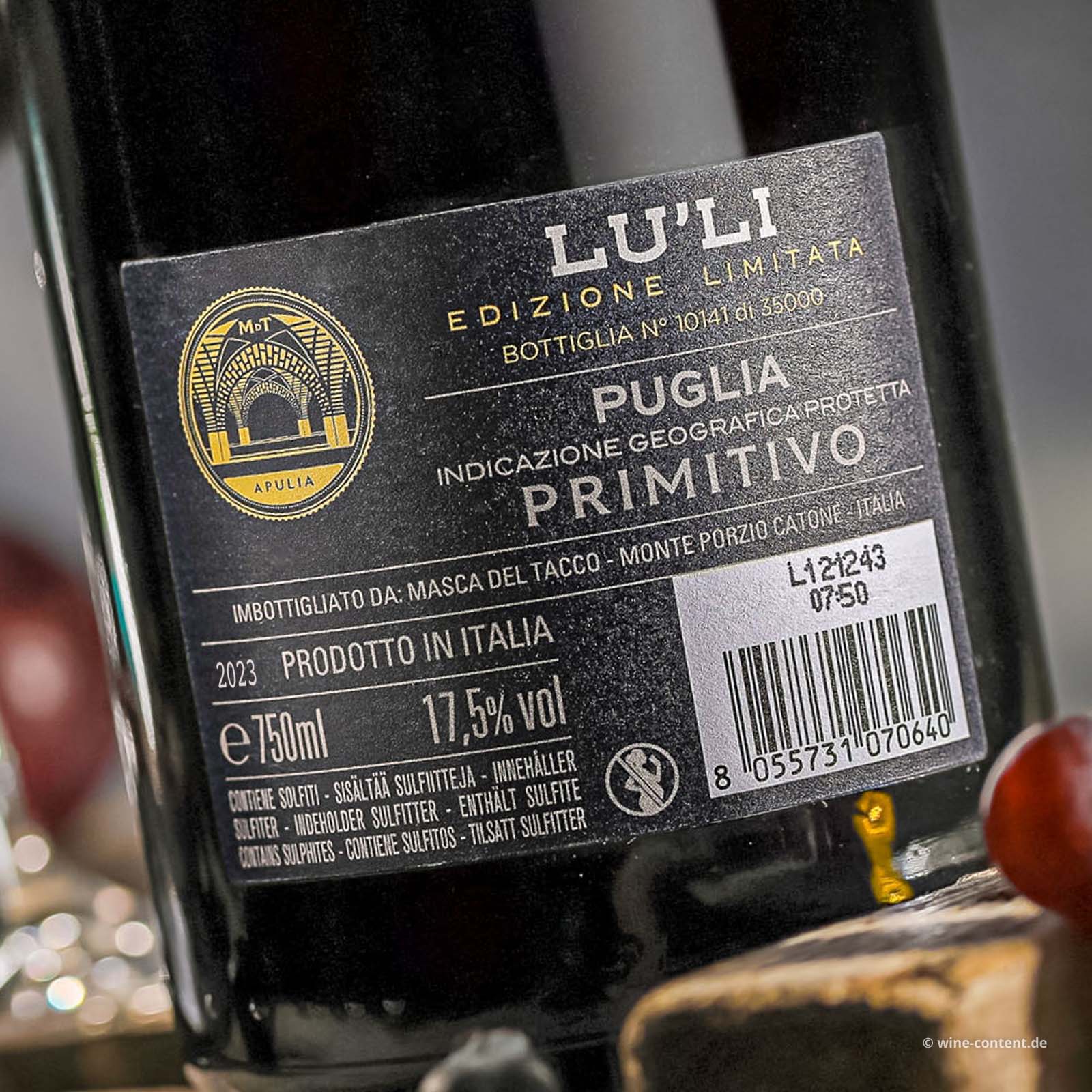 Primitivo 2023 Lu'Li Edizione Limitata