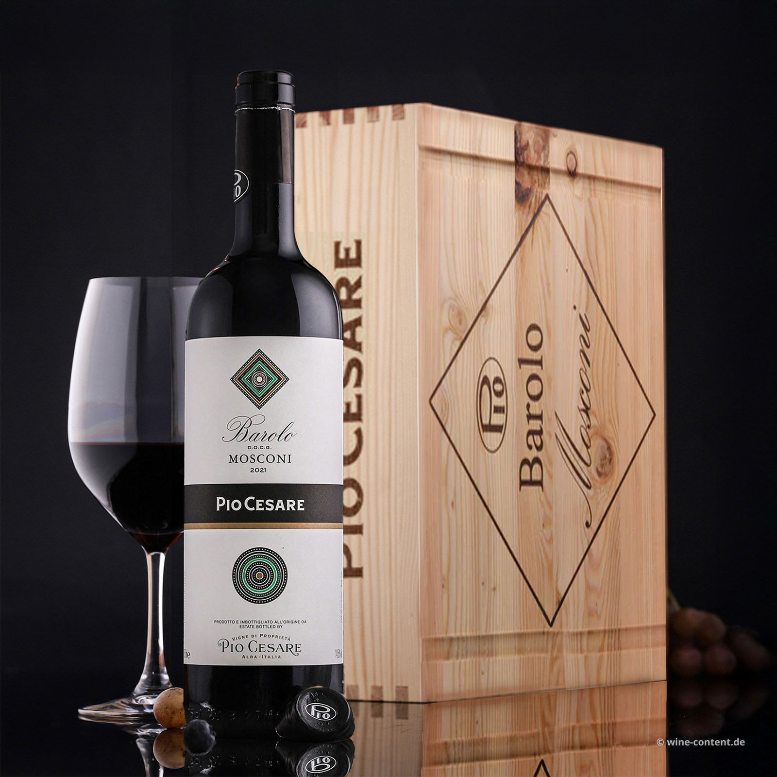 3er-Holzkiste Barolo 2021 Mosconi