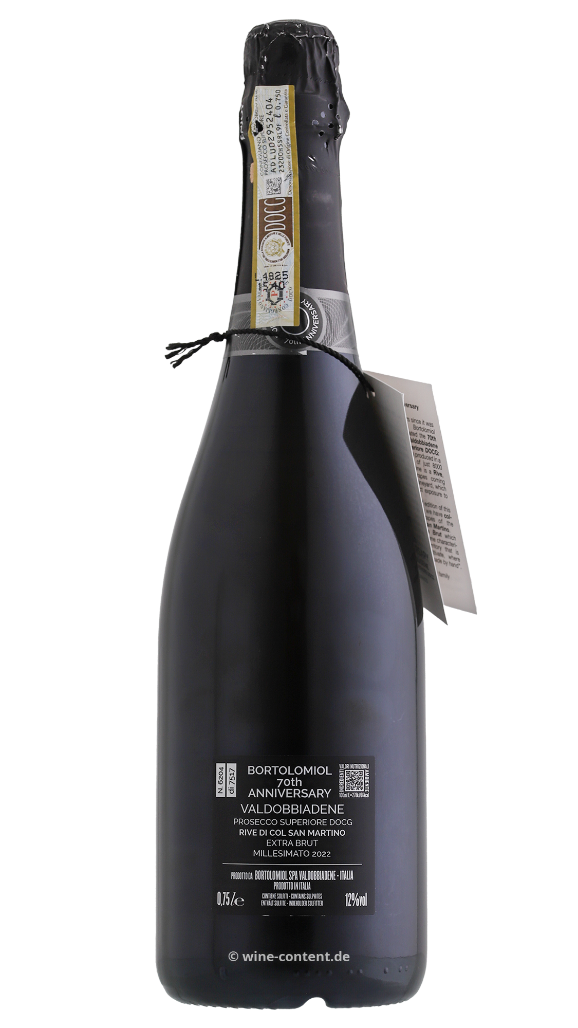 Prosecco Superiore 2022 Rive di Col San Martino Extra Brut