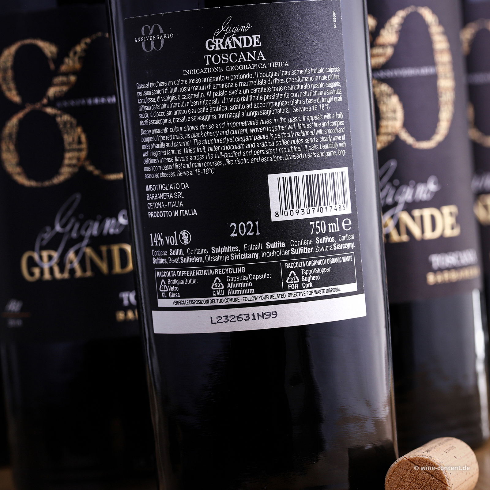 6er-Sparpaket Gigino Grande Rosso 2021 Anniversario 80 6er-Sparpaket Gigino Grande Rosso 2021 Anniversario 80