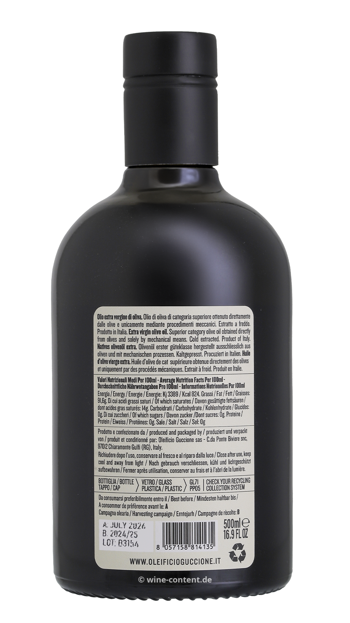 0,5 L Olivenöl Extra Vergine 2024 Fruttato Delicato