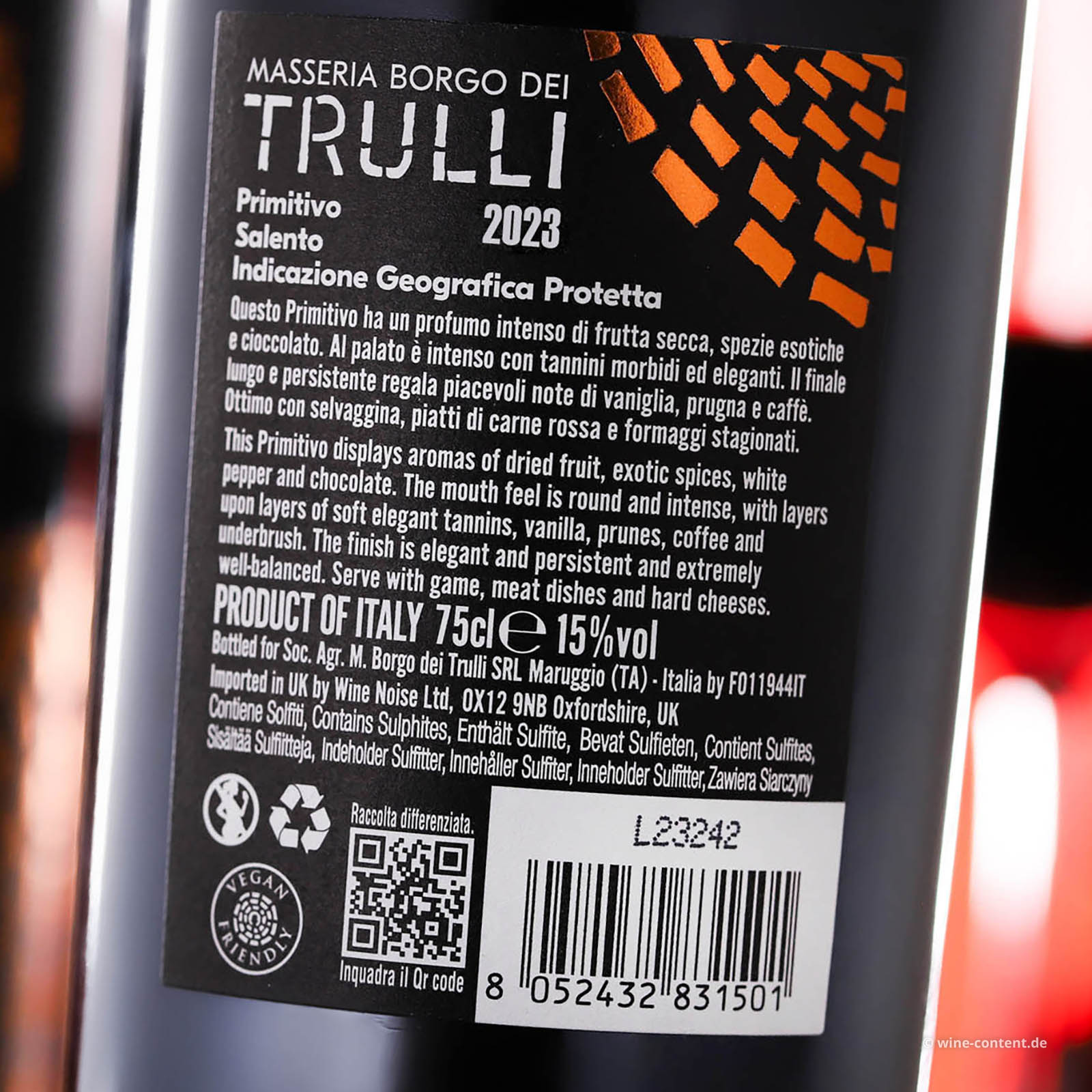 Primitivo Salento 2023 Saracena Primitivo Salento 2023 Saracena