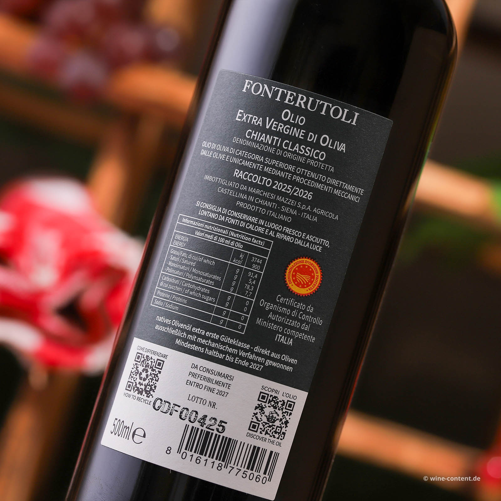 0,5 L Olivenöl Extra Vergine Chianti Classico 2025 Fonterutoli