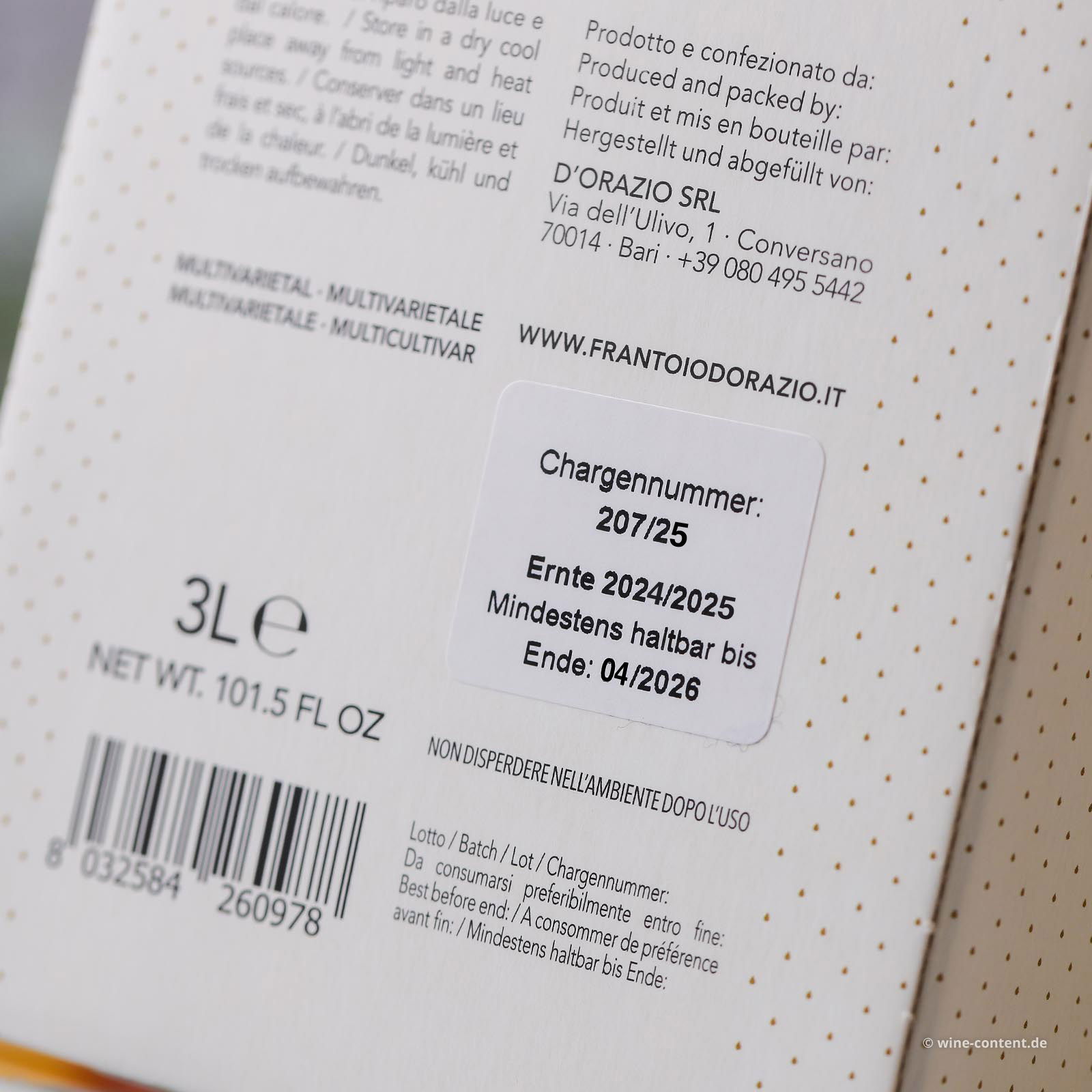 3 L Olivenöl Extra Vergine Il D'Aragona Bag in Box