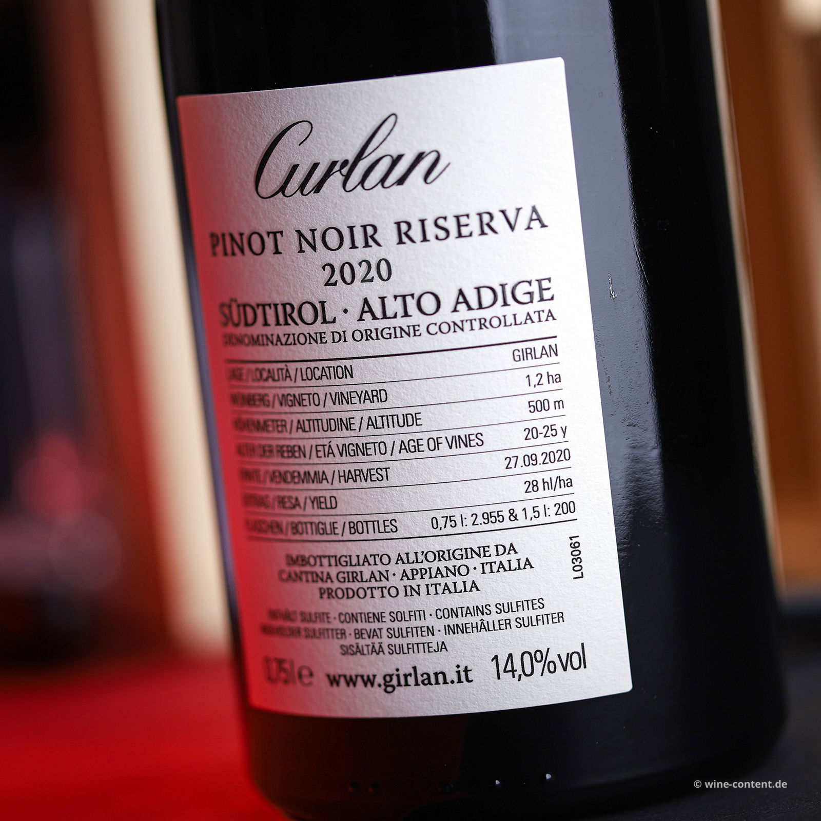 Pinot Noir Riserva 2020 Curlan