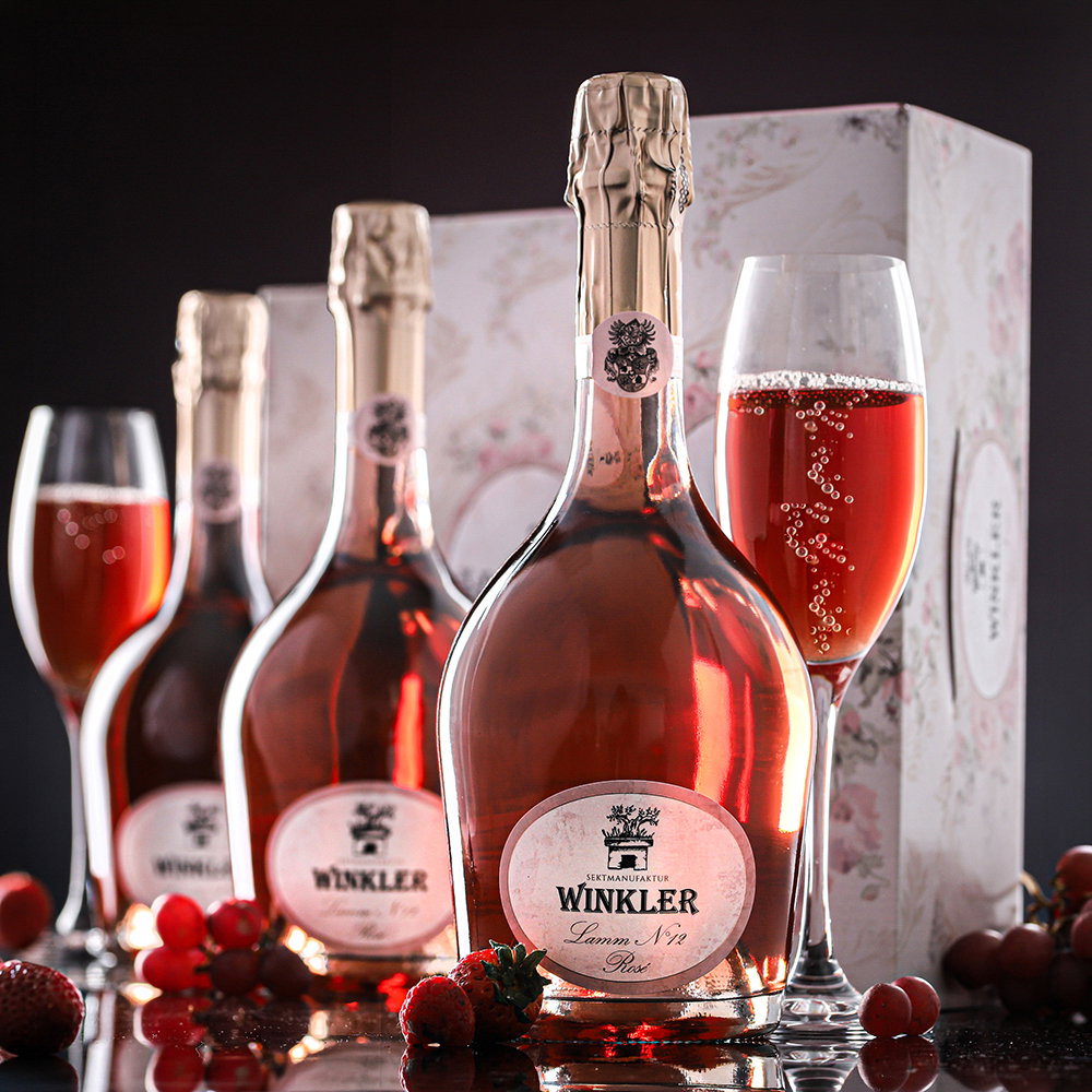 3er-Paket Spumante Lamm Rosé N°12 Extra Brut in Einzelverpackung