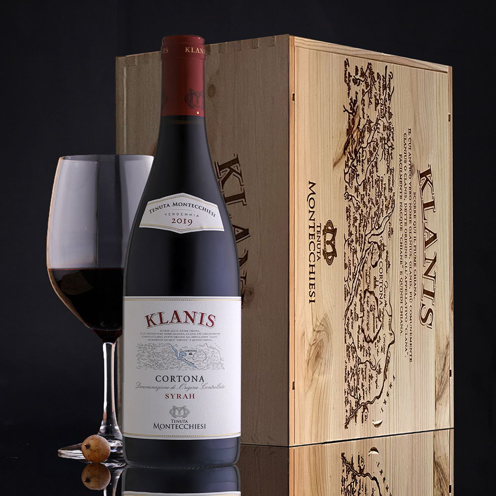 6er-Holzkiste Syrah Cortona 2019 Tenuta Montecchiesi Klanis 6er-Holzkiste Syrah Cortona 2019 Tenuta Montecchiesi Klanis