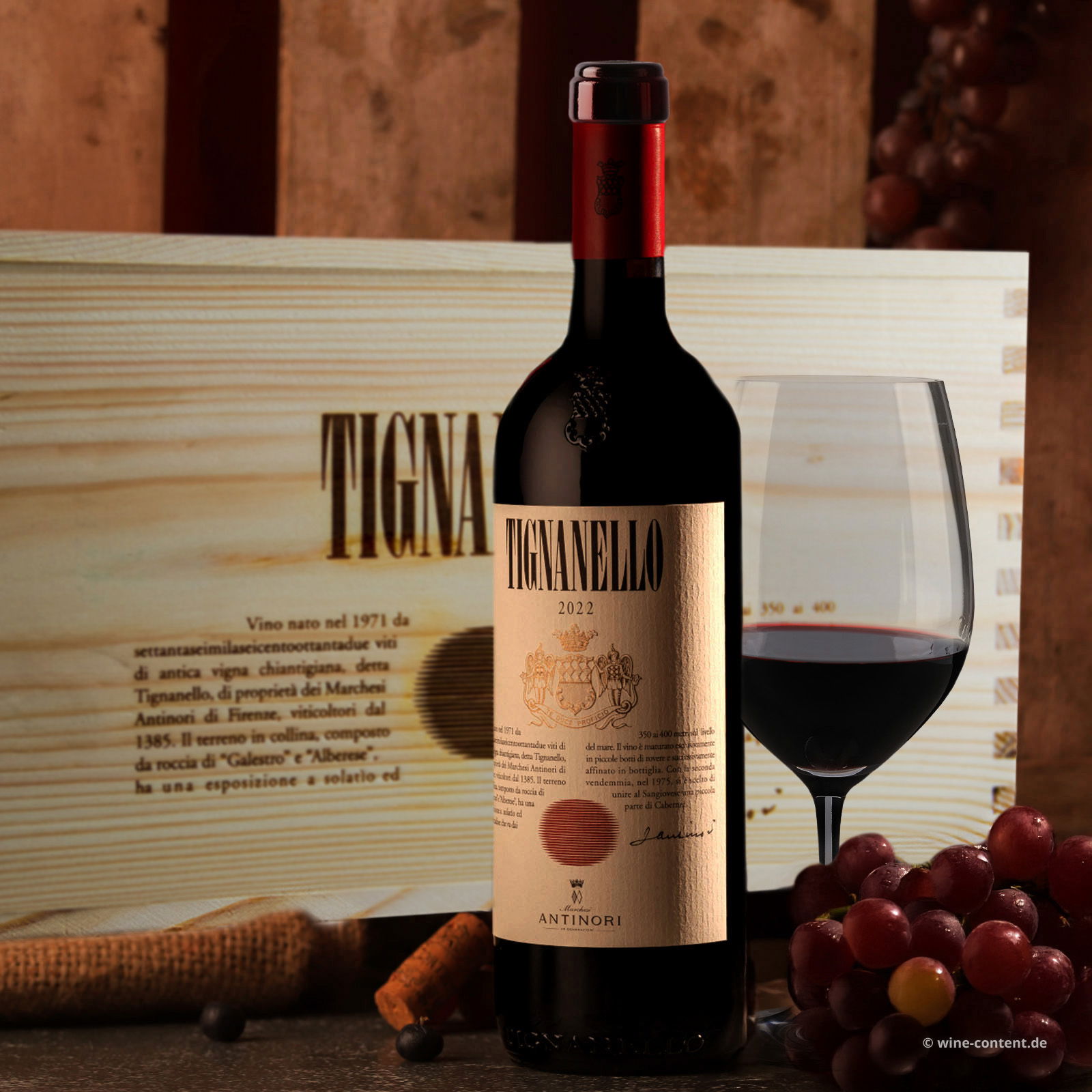 6er-Holzkiste Tignanello 2022