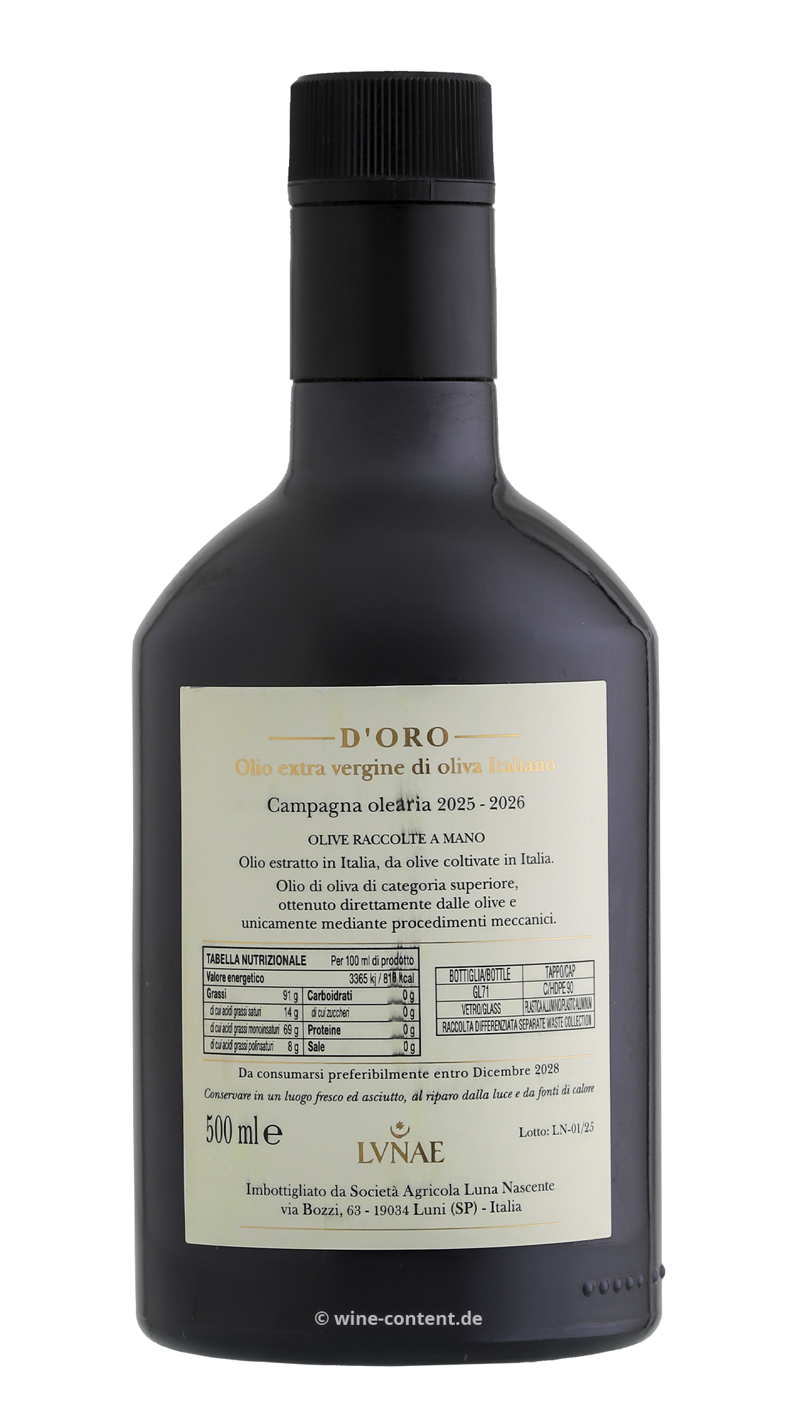 0,5 L Olivenöl Extra Vergine 2025 d’Oro