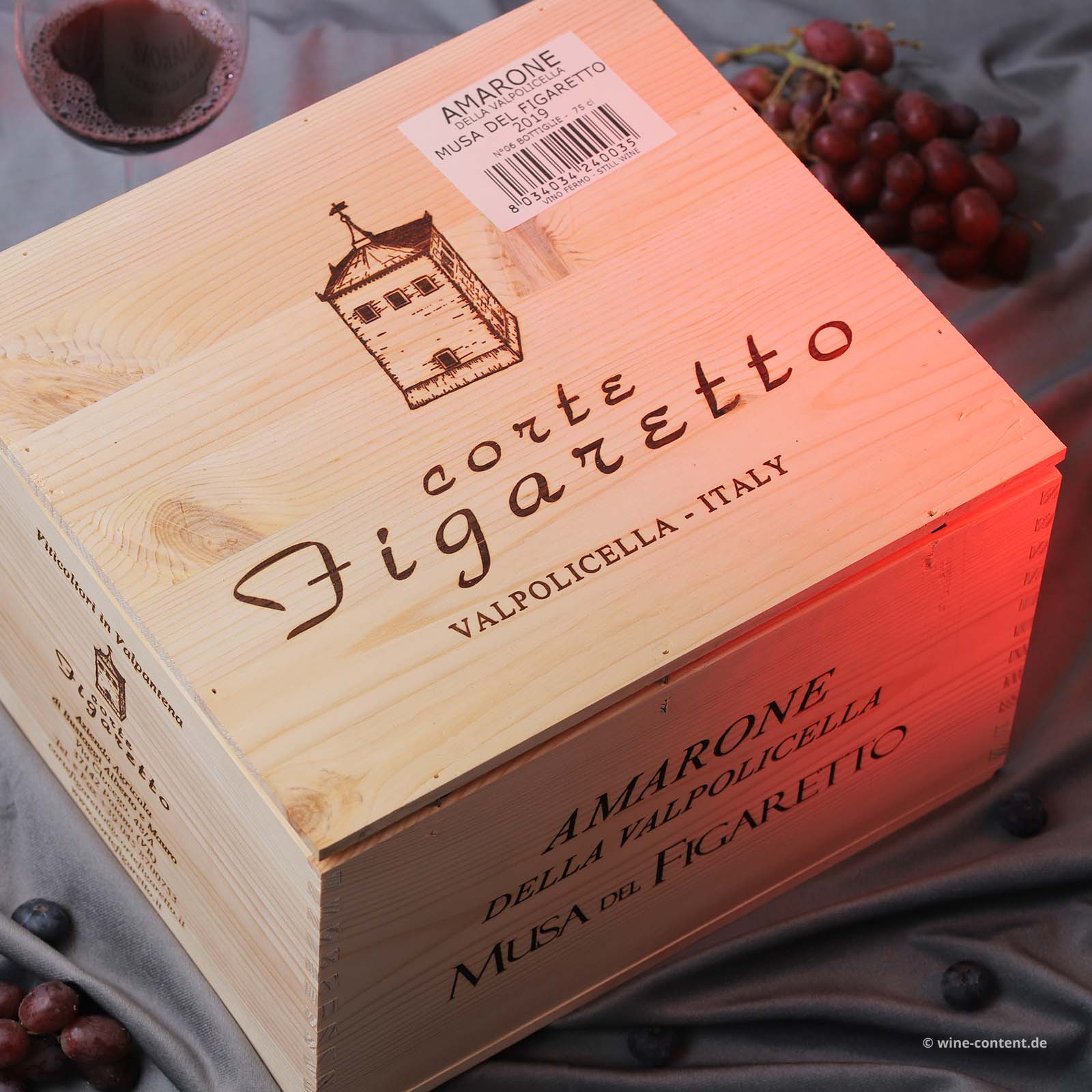 6er-Holzkiste Amarone Valpantena 2019 Musa del Figaretto