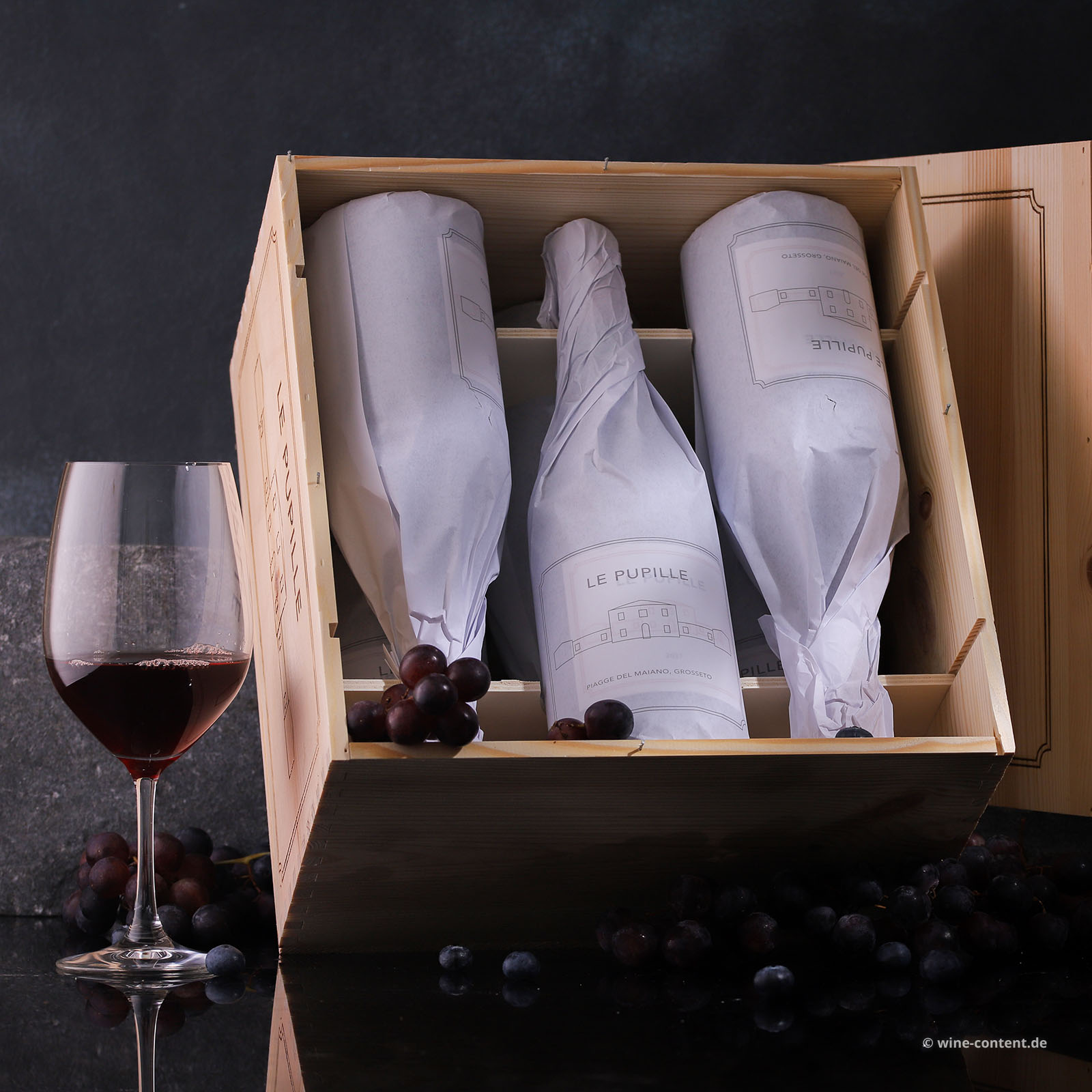 6er-Holzkiste Syrah Toscana 2021