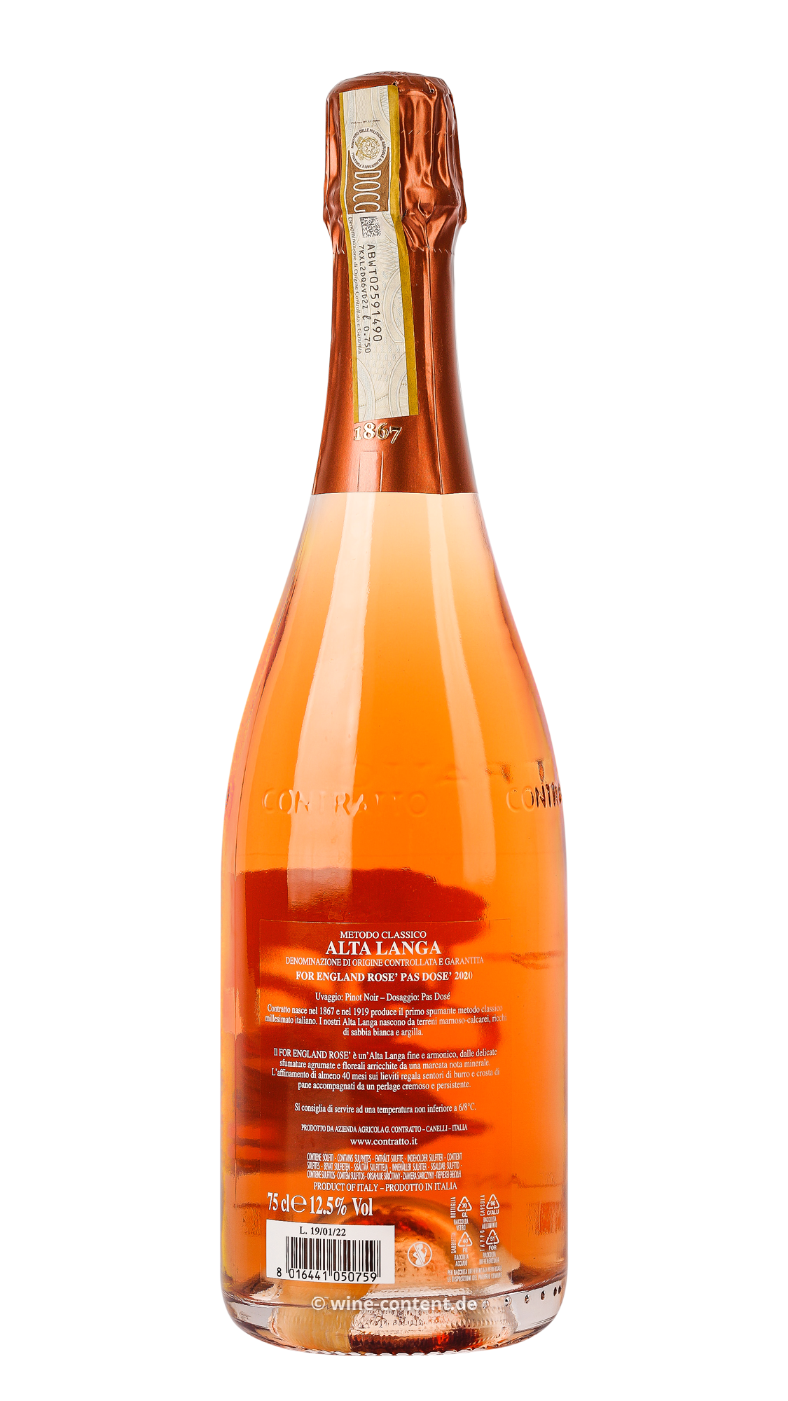 Alta Langa Rosé 2020 For England Pas Dosé