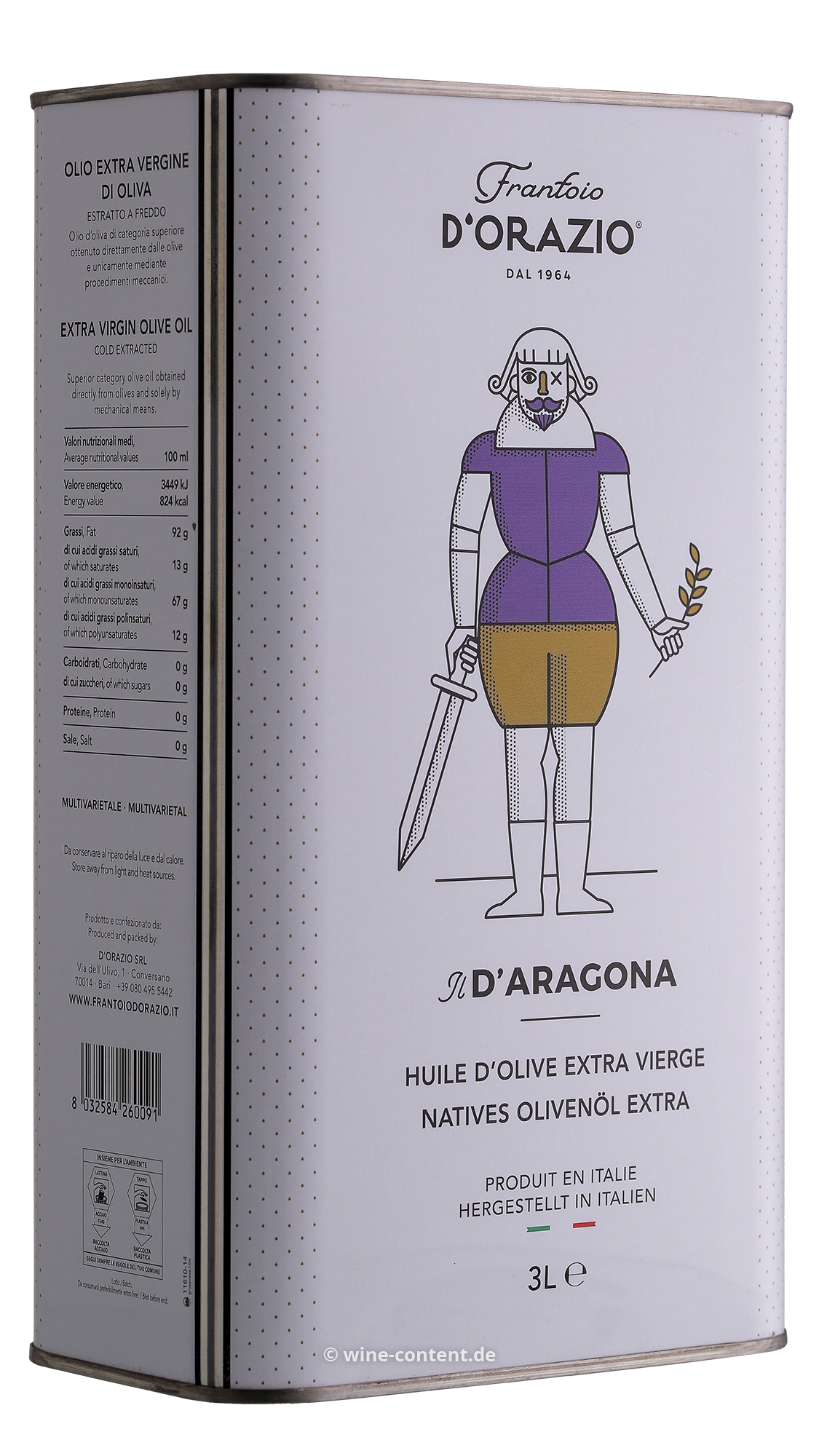 3 L Olivenöl Extra Vergine Il D'Aragona Kanister