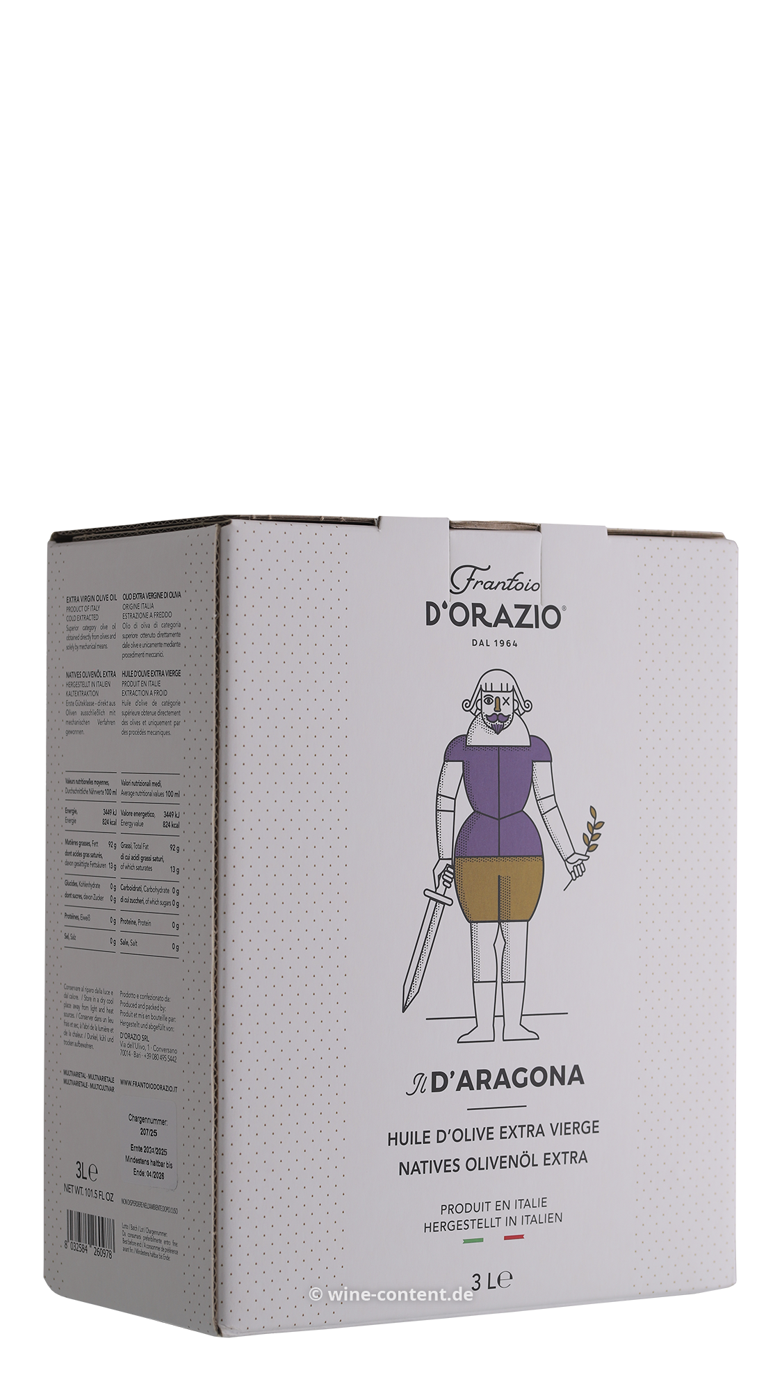 3 L Olivenöl Extra Vergine Il D'Aragona Bag in Box
