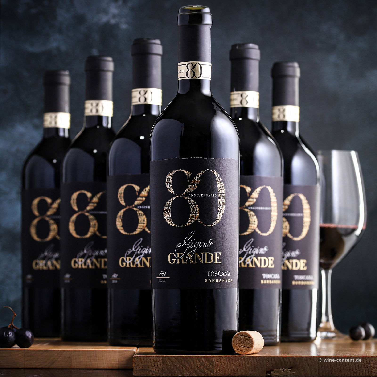 6er-Sparpaket Gigino Grande Rosso 2019 Anniversario 80