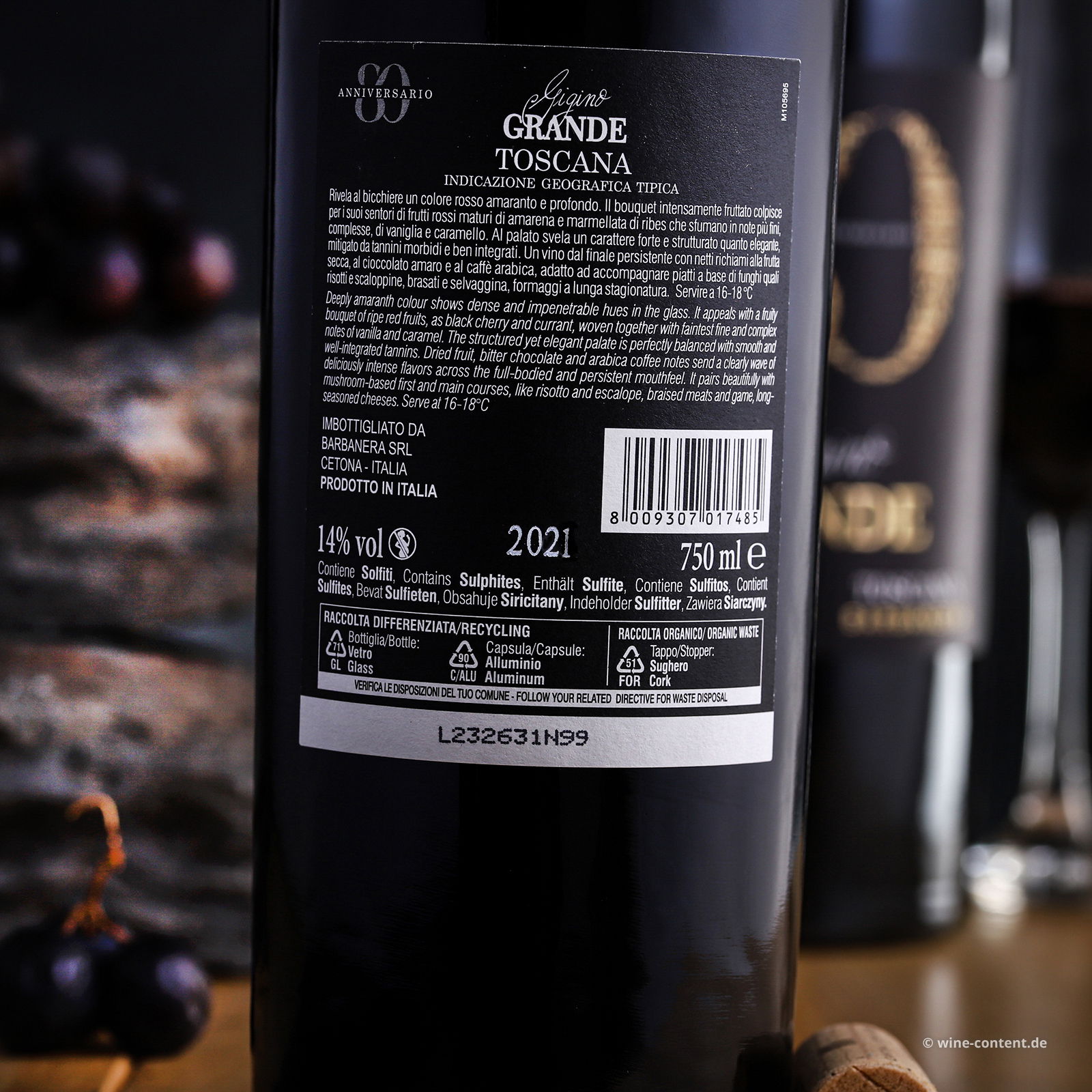 Gigino Grande Rosso 2021 Anniversario 80 Gigino Grande Rosso 2021 Anniversario 80