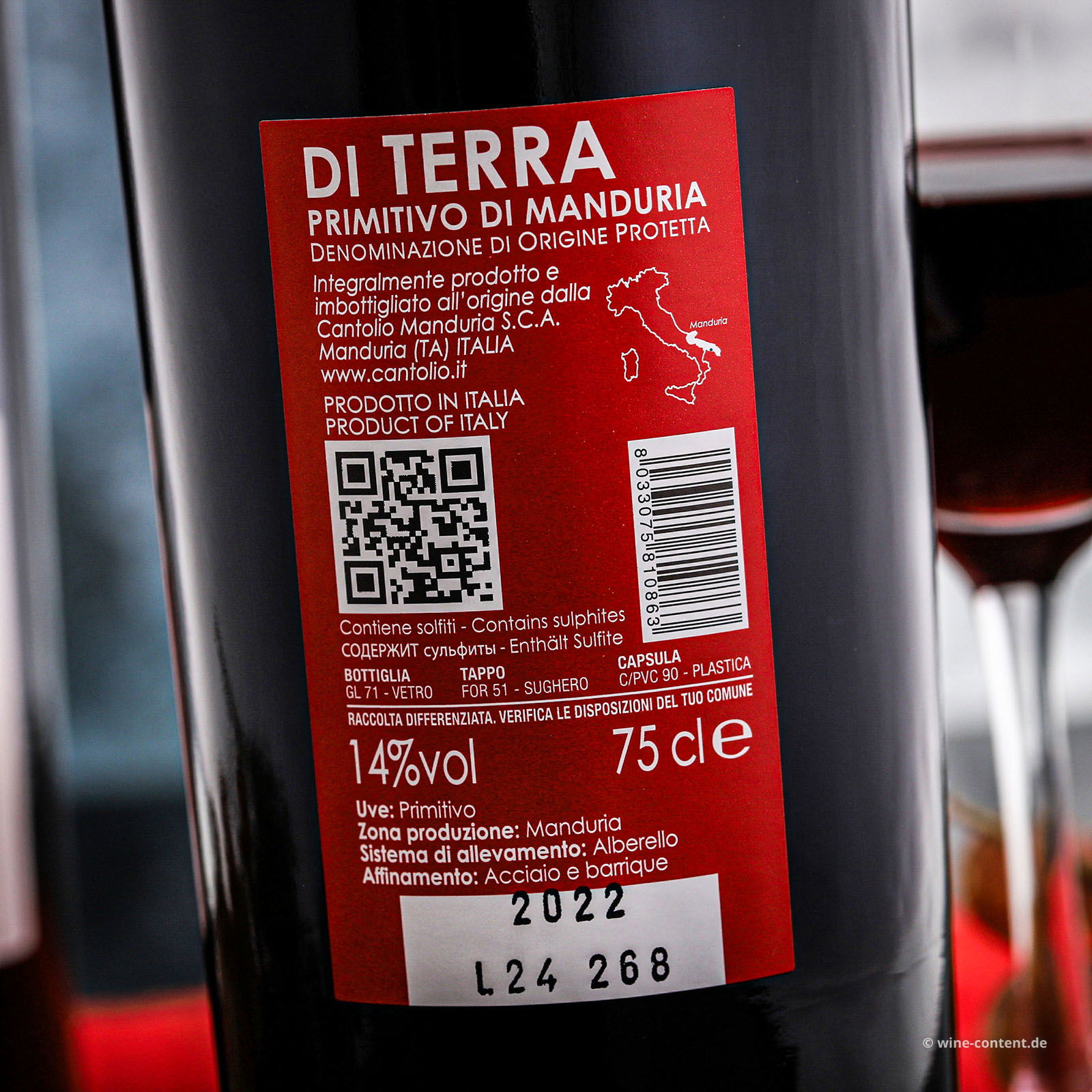 Primitivo di Manduria 2022 di Terra 14,0
