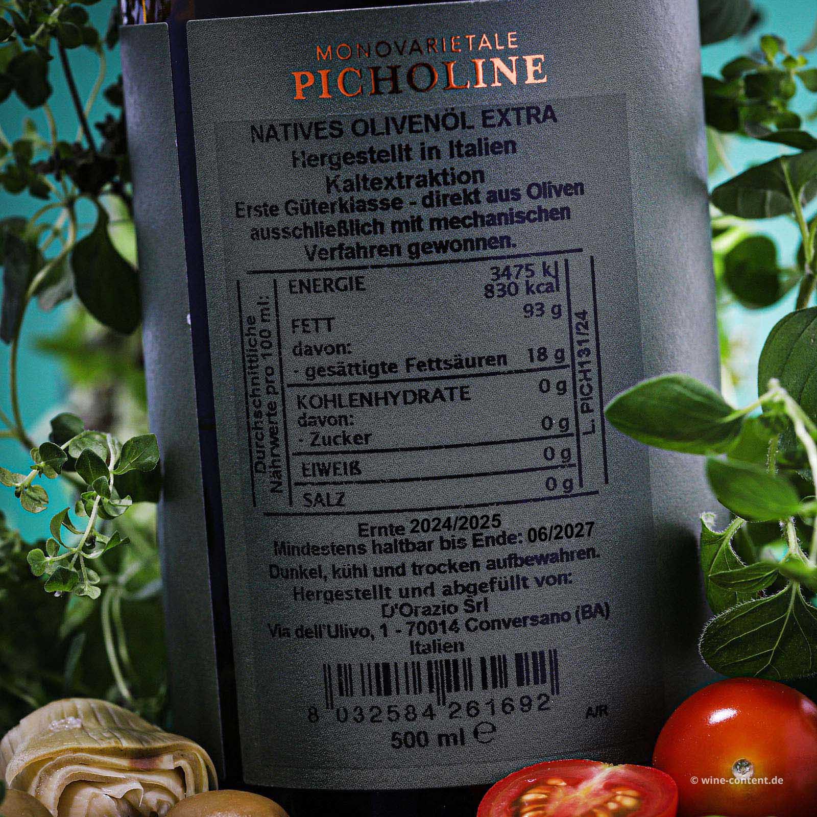 0,5 L Olivenöl Extra Vergine Picholine