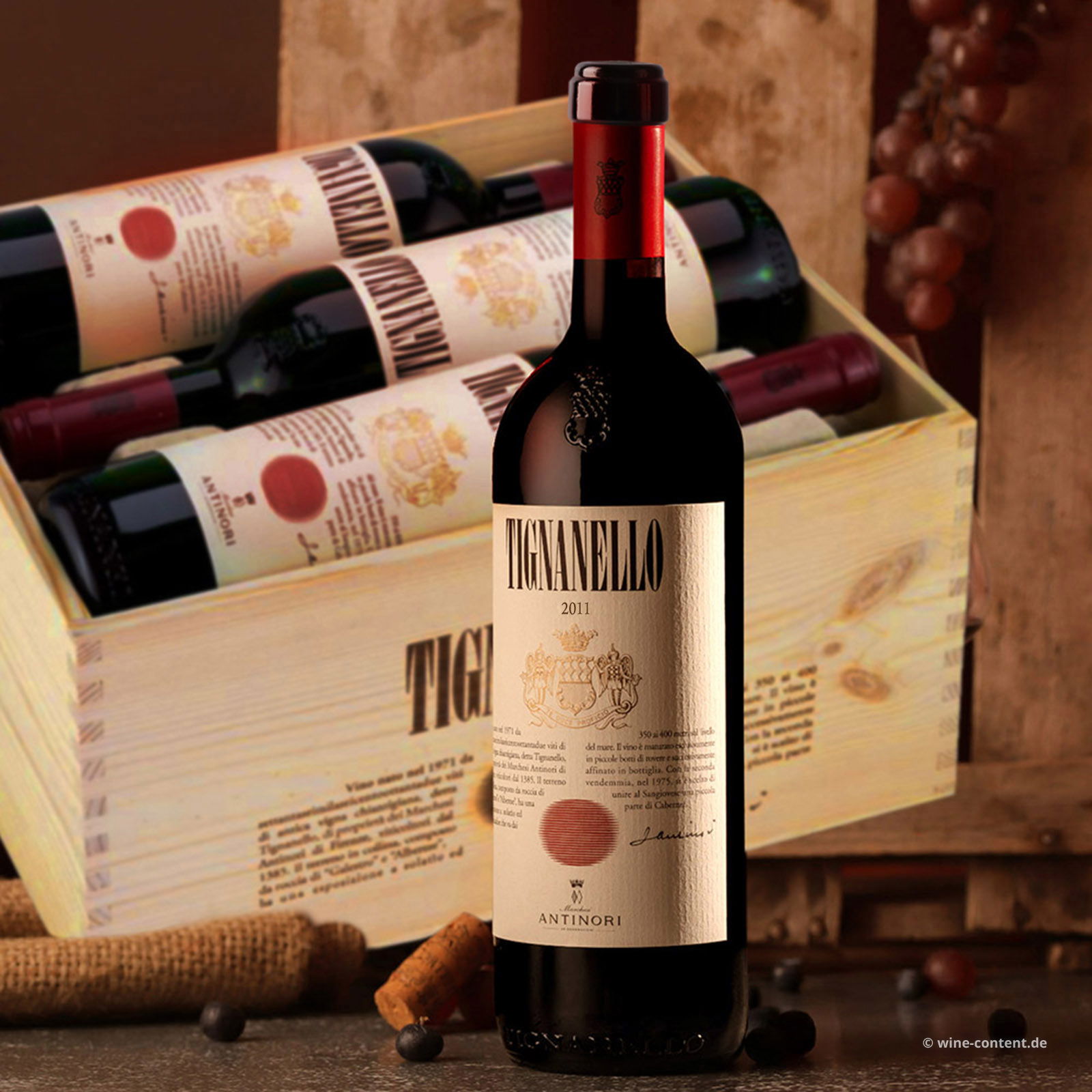 6er-Holzkiste Tignanello 2011