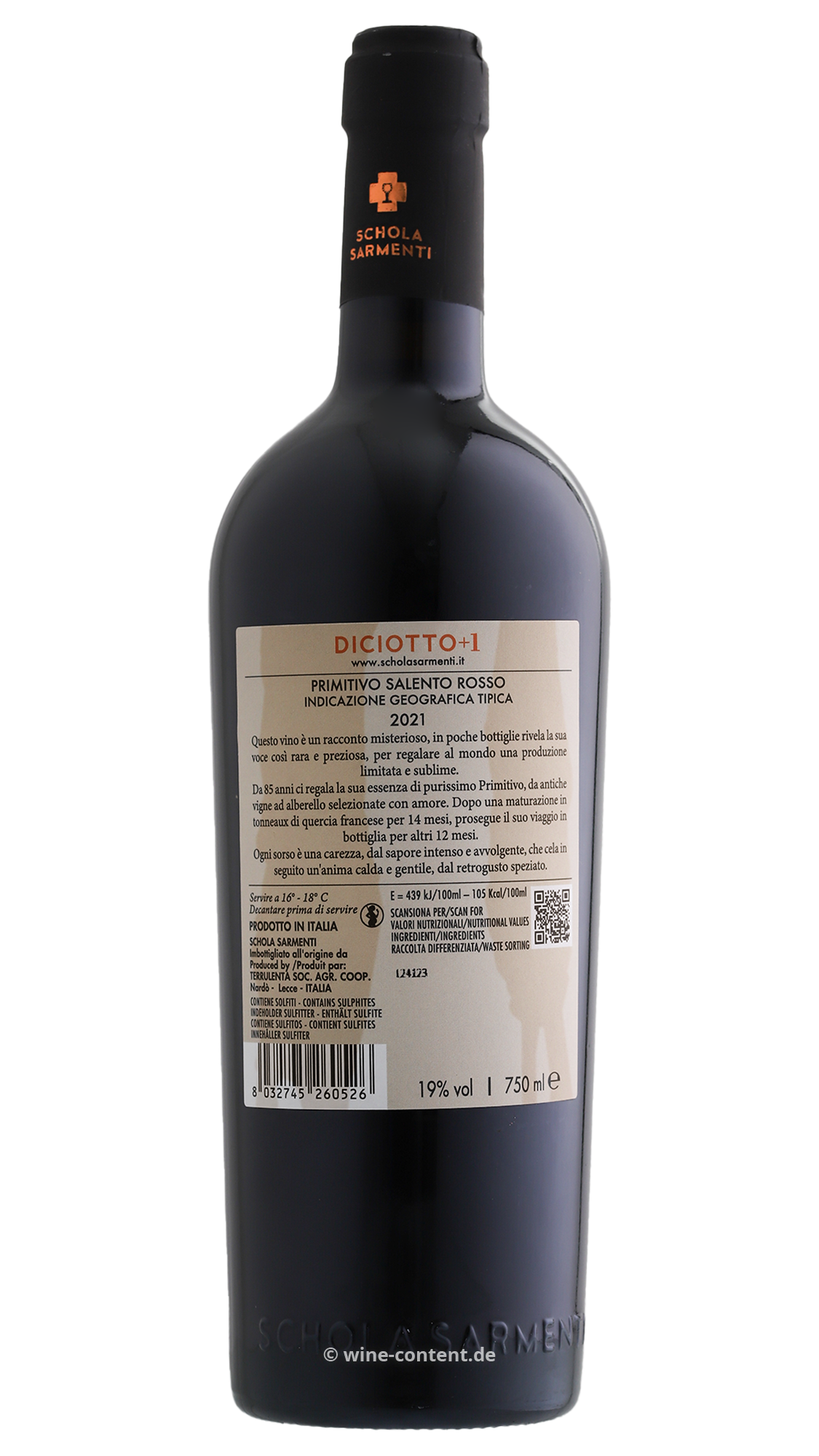 Primitivo Salento 2021 Diciotto + 1 (Lagerschaden)