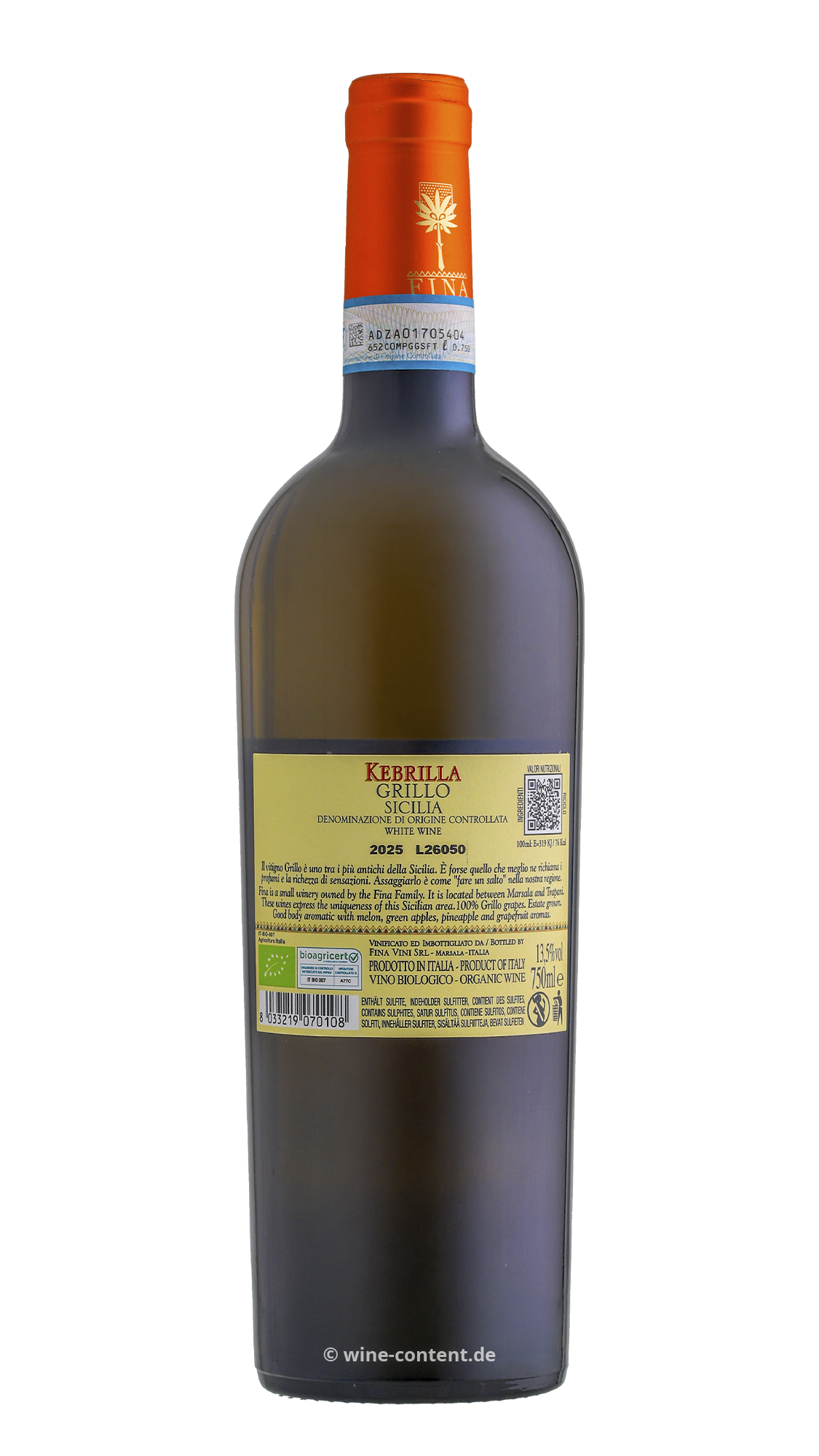 6er-Sparpaket Grillo Sicilia 2025 Kebrilla Bio