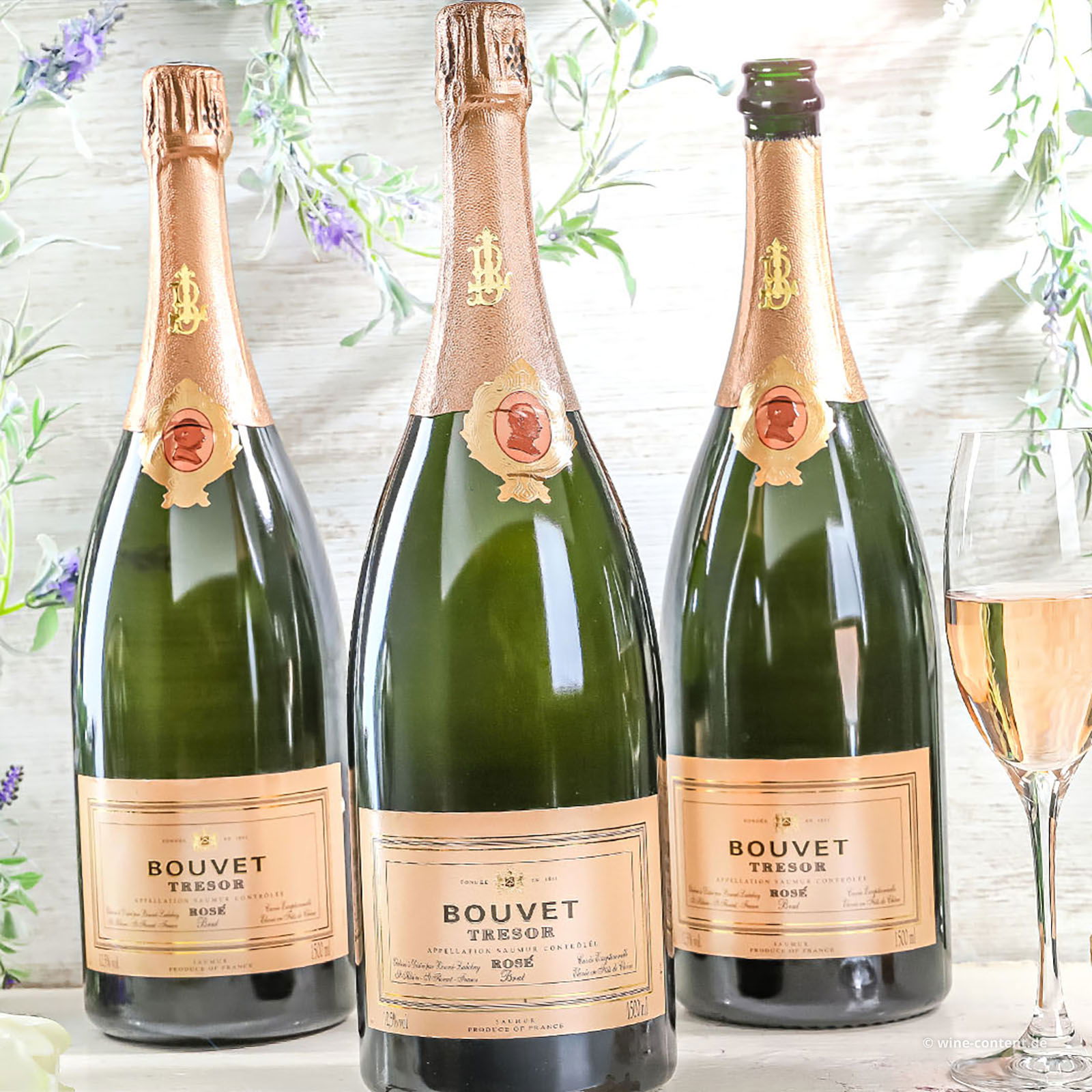 3er-Paket Crémant Saumur Rosé Trésor Brut Magnum