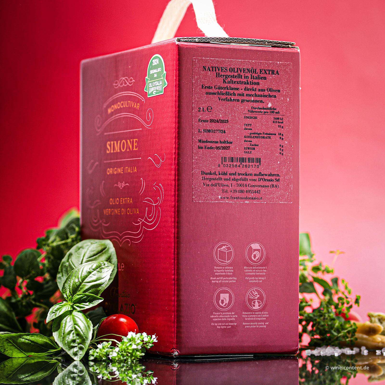 2 L Olivenöl Extra Vergine Simone Bag in Box