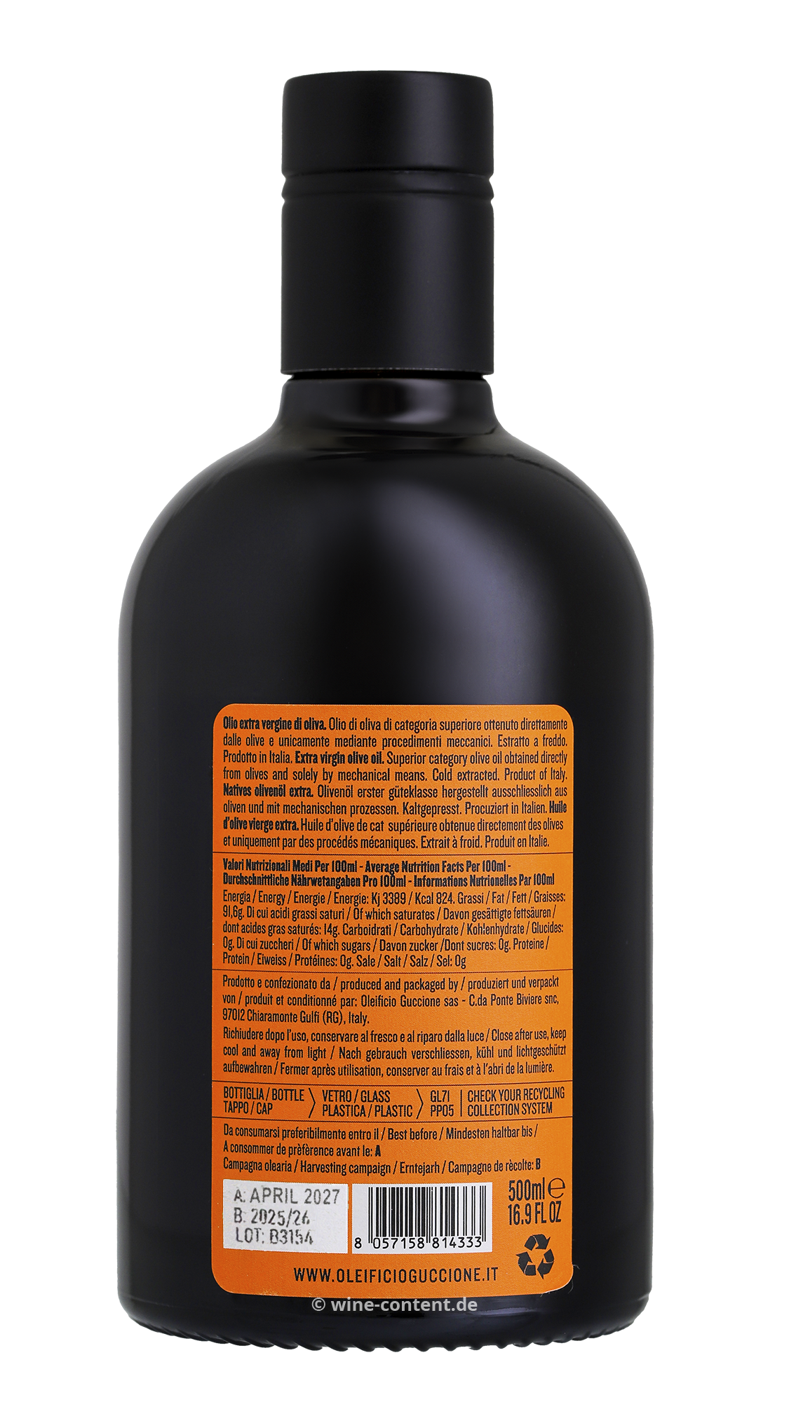 0,5 L Olivenöl Extra Vergine 2025 Fruttato Intenso