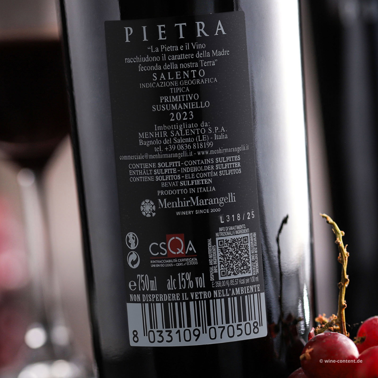 6er-Sparpaket Primitivo & Susumaniello Salento 2023 Pietra