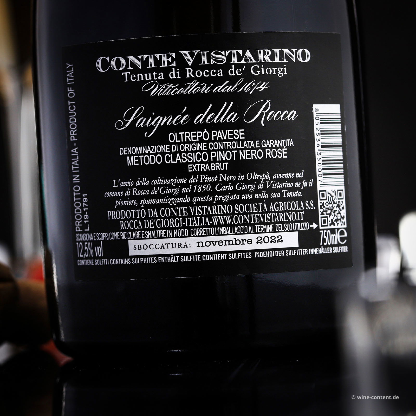 Spumante Rosé Pinot Nero Saignée della Rocca Extra Brut Spumante Rosé Pinot Nero Saignée della Rocca Extra Brut