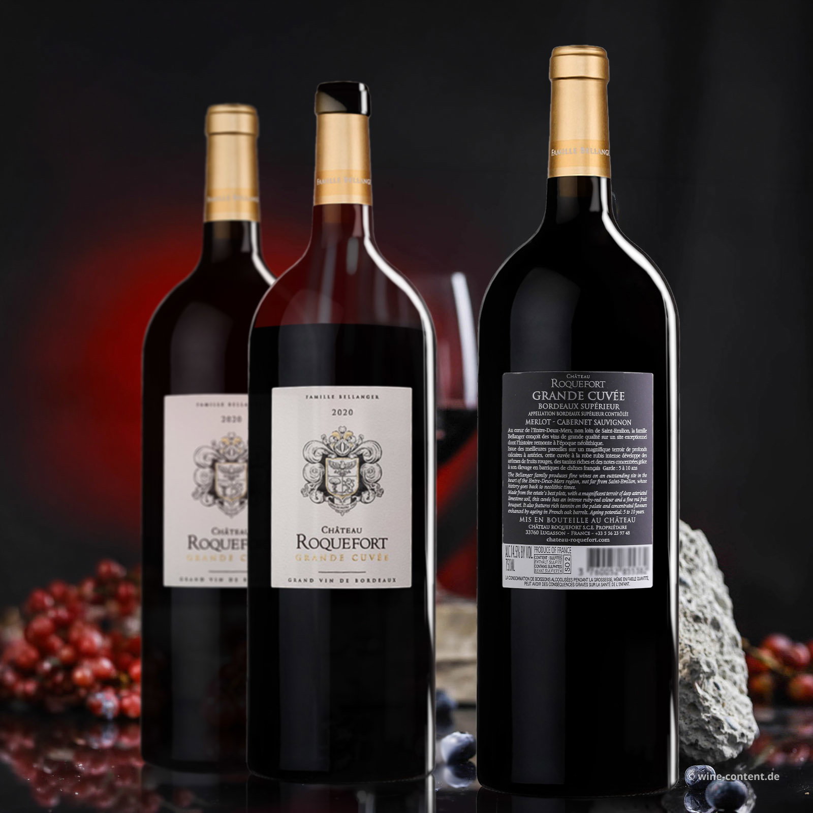 3er-Paket Bordeaux Supérieur 2020 Grande Cuvée Magnum