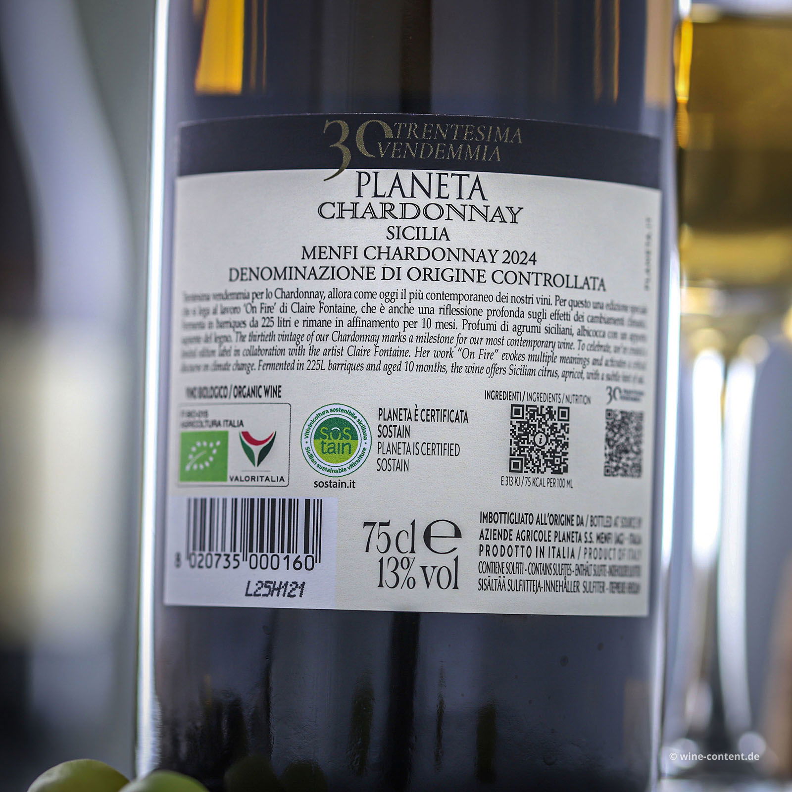 Chardonnay Sicilia Menfi 2024 Bio